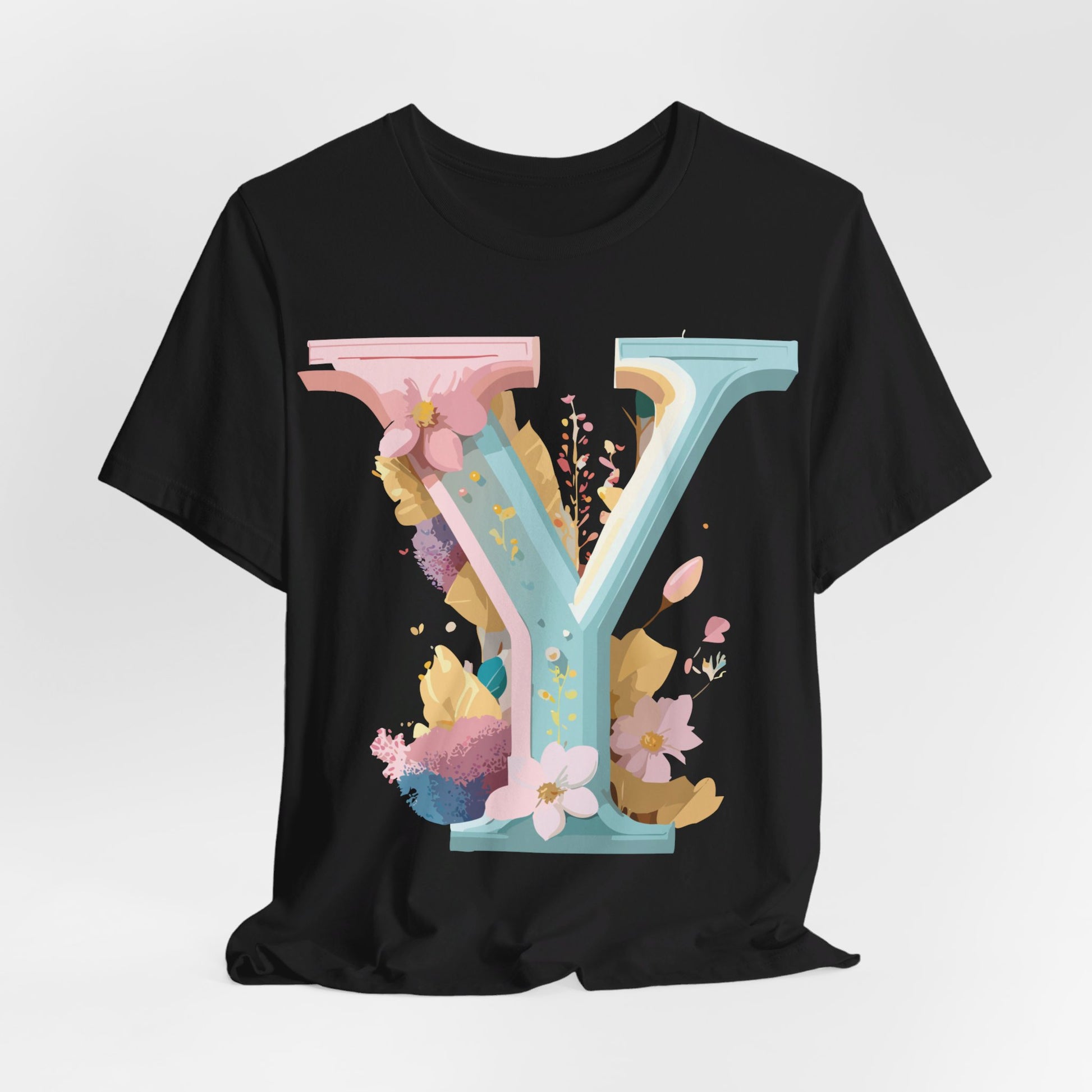Natural Cotton Tee Shirt - Letters Collection - Y Printify