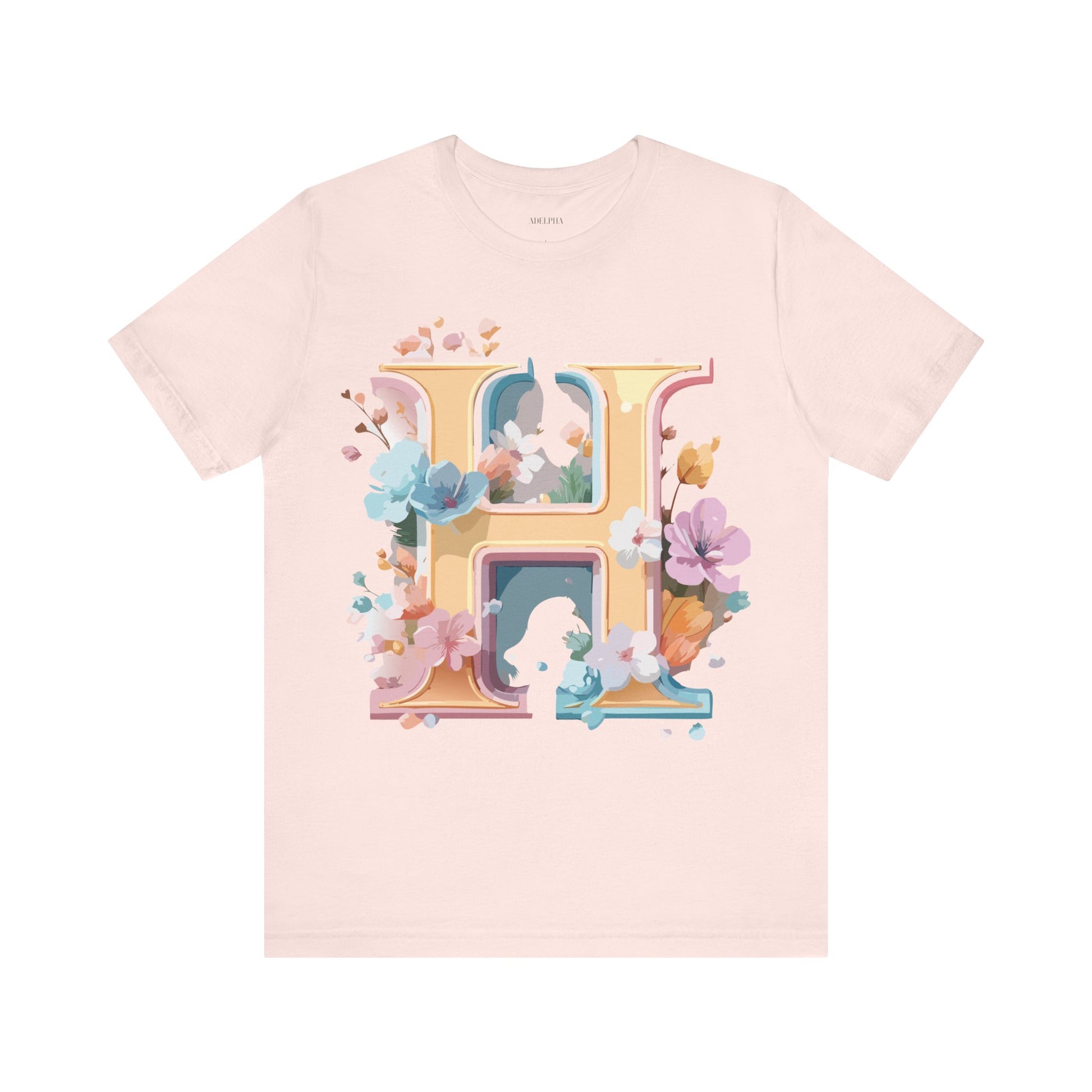 Natural Cotton Tee Shirt - Letters Collection - H Printify