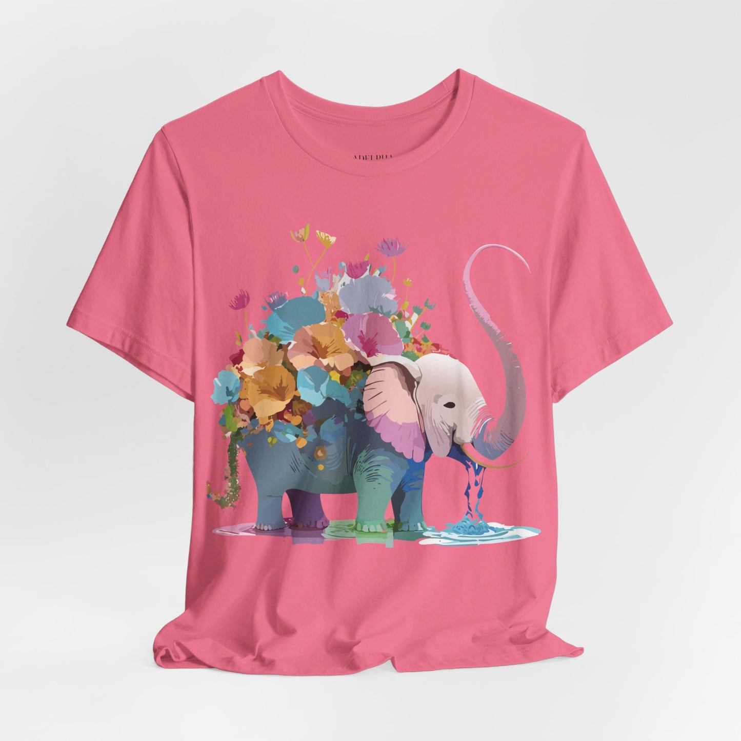Natural Cotton Tee Shirt with Elephant Printify