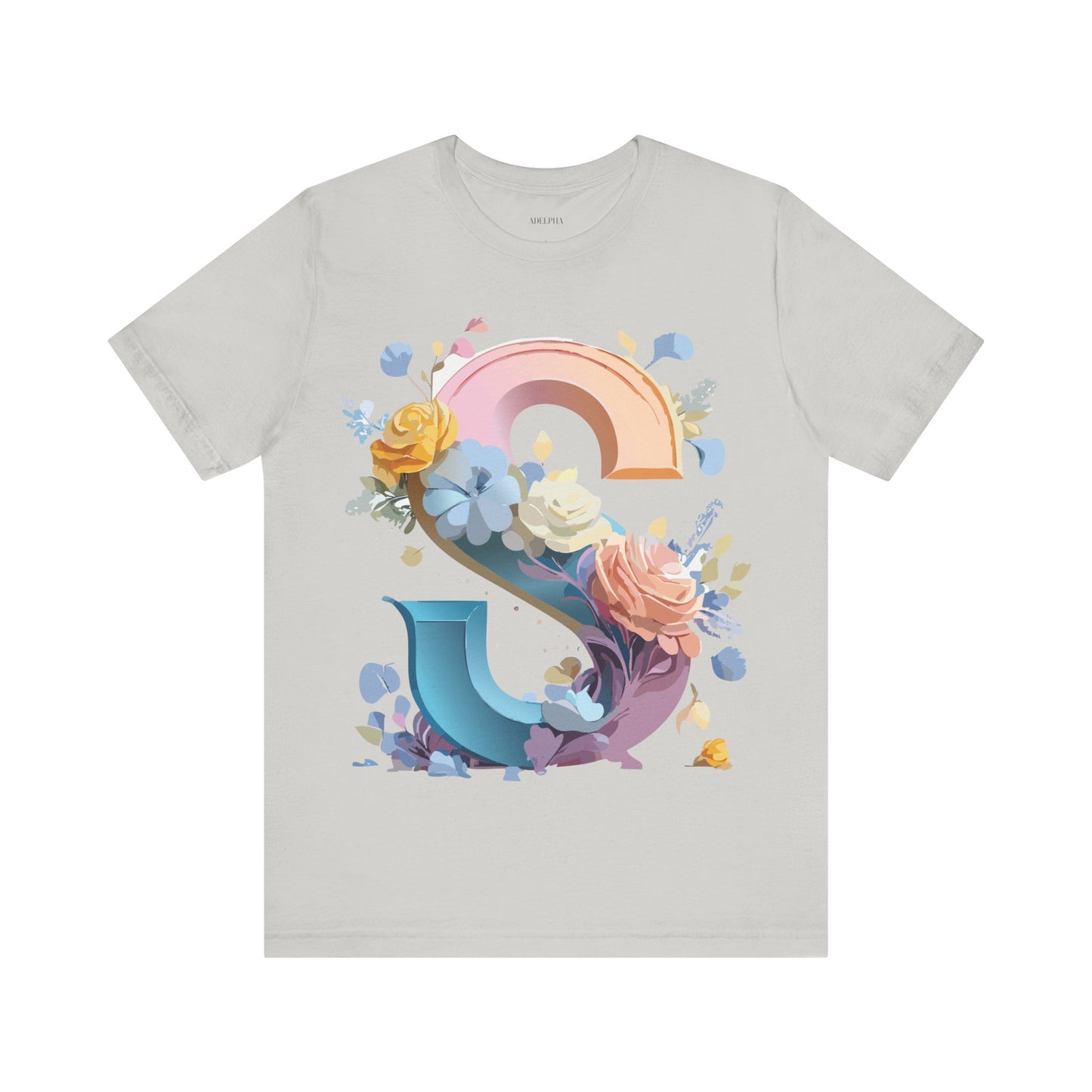 Natural Cotton Tee Shirt - Letters Collection - S Printify
