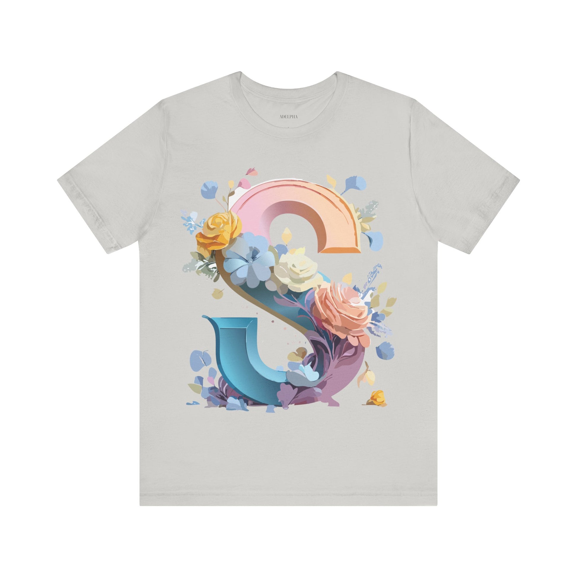 Natural Cotton Tee Shirt - Letters Collection - S Printify