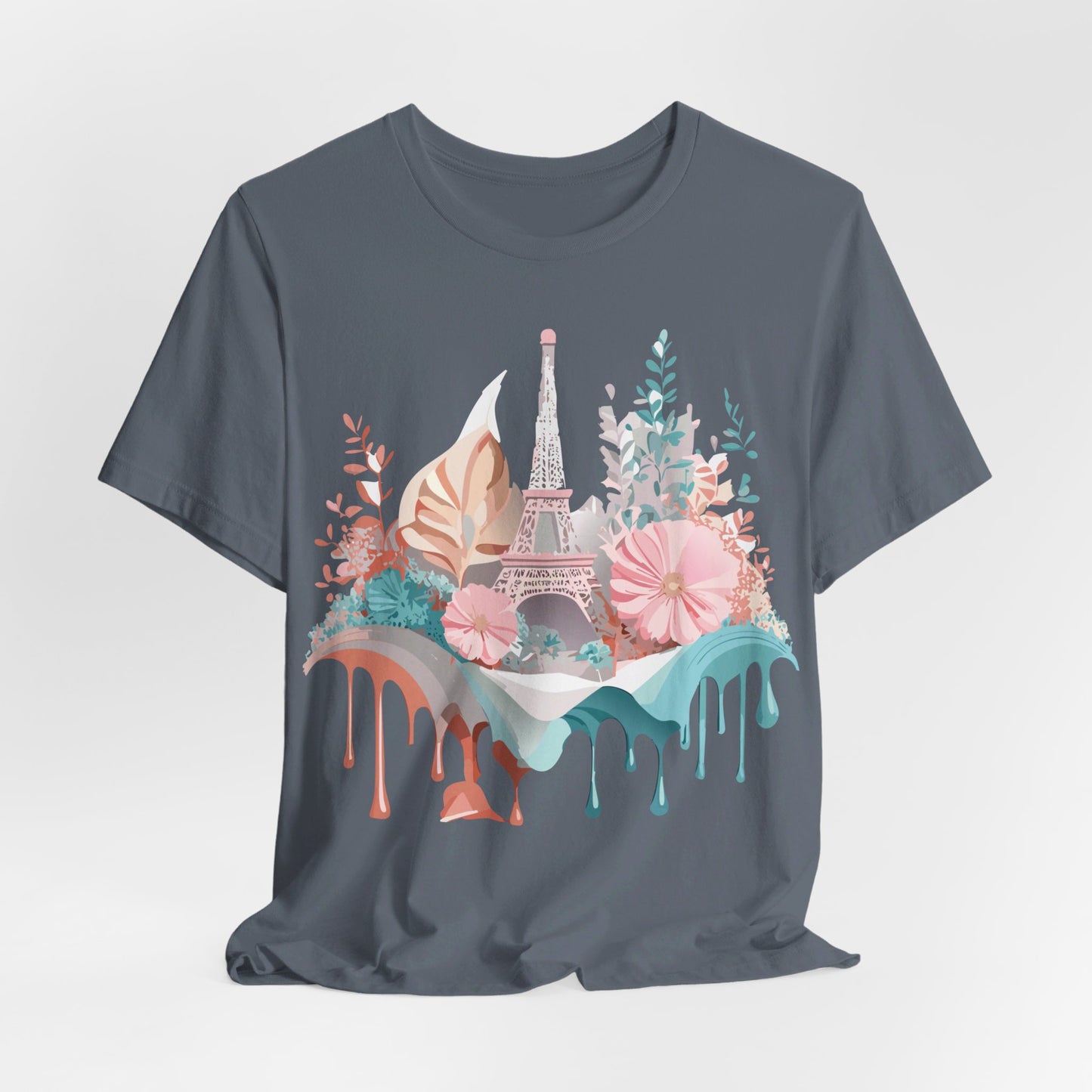 Natural Cotton Tee Shirt - Beautiful Places Collection - Paris Printify