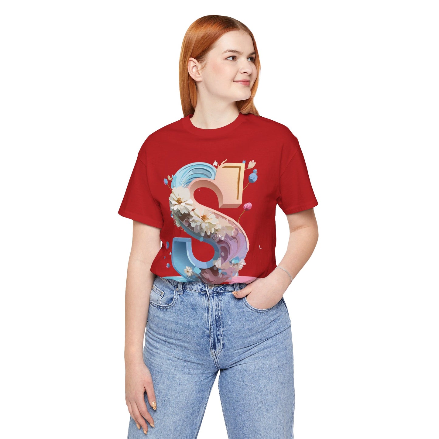Natural Cotton Tee Shirt - Letters Collection - S Printify