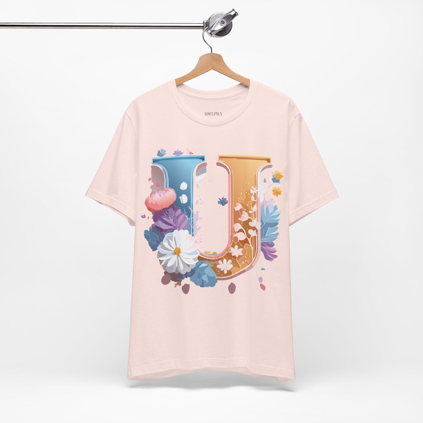 Natural Cotton Tee Shirt - Letters Collection - U Printify