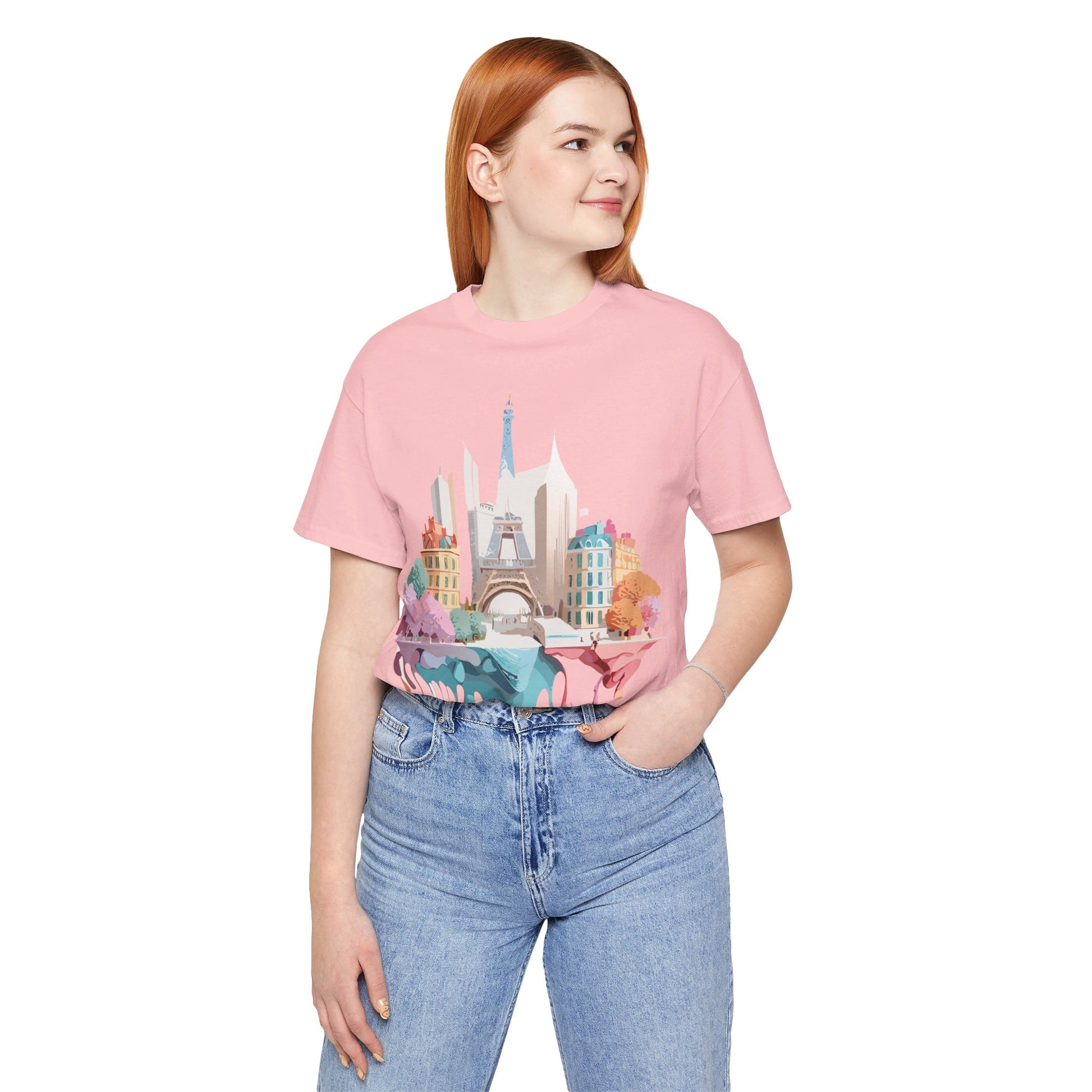 Natural Cotton Tee Shirt - Beautiful Places Collection - Paris Printify