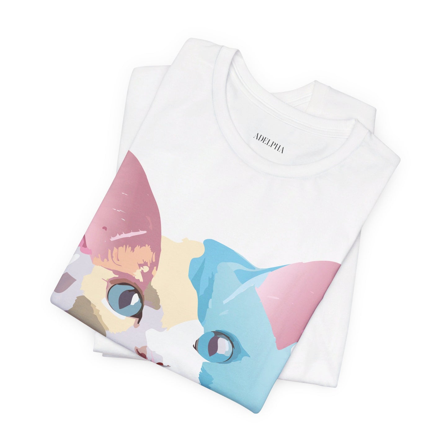 Natural Cotton Tee Shirt with Cat Printify