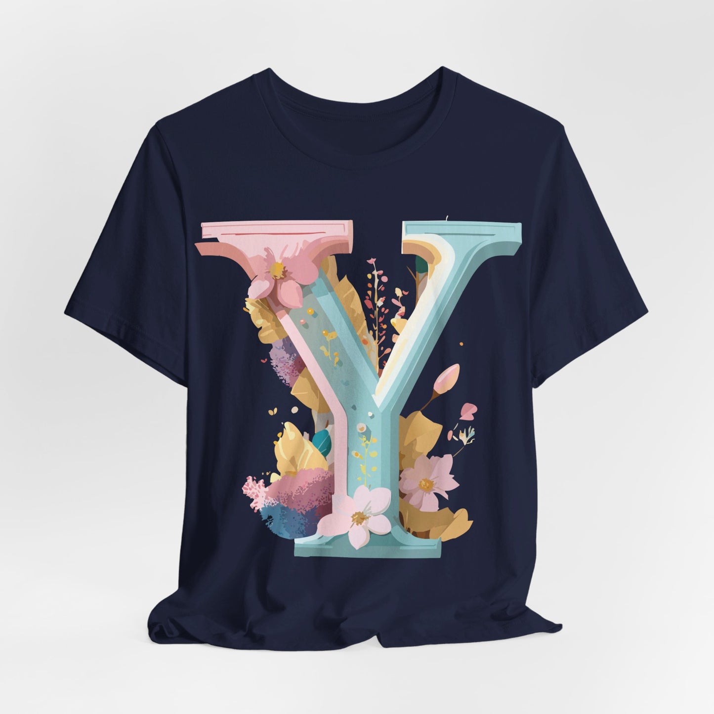 Natural Cotton Tee Shirt - Letters Collection - Y Printify