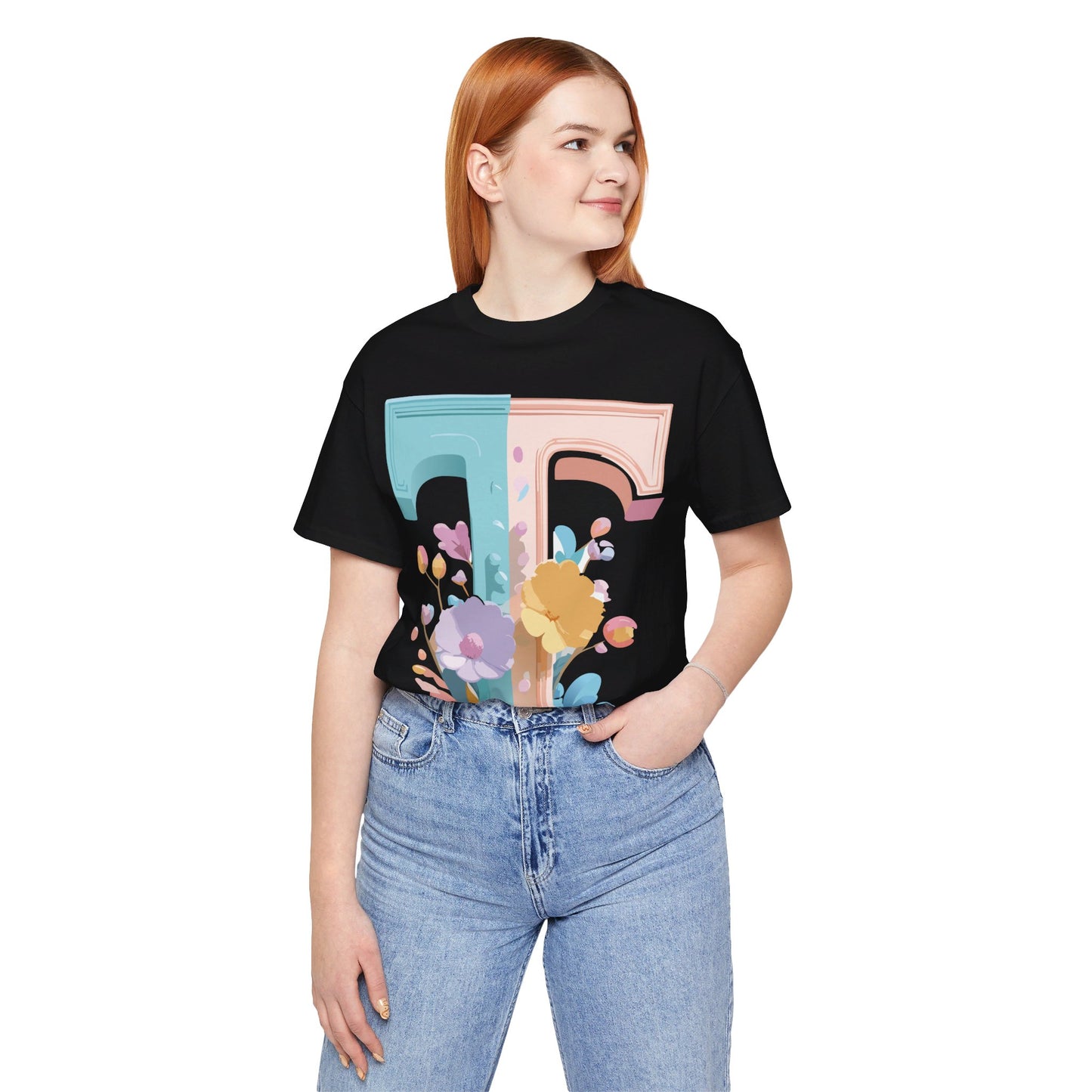 Natural Cotton Tee Shirt - Letters Collection - T Printify