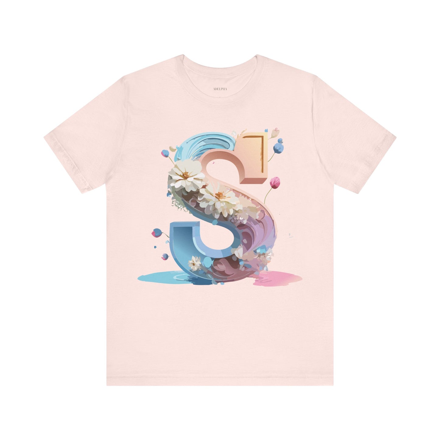 Natural Cotton Tee Shirt - Letters Collection - S Printify