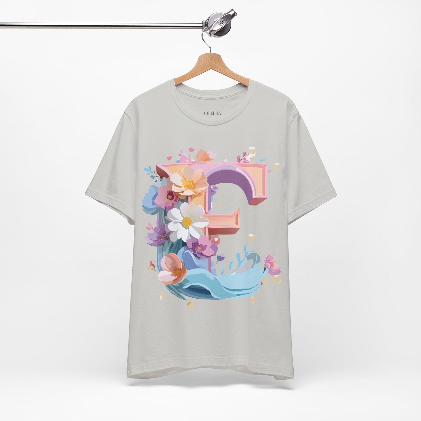 Natural Cotton Tee Shirt - Letters Collection - E Printify