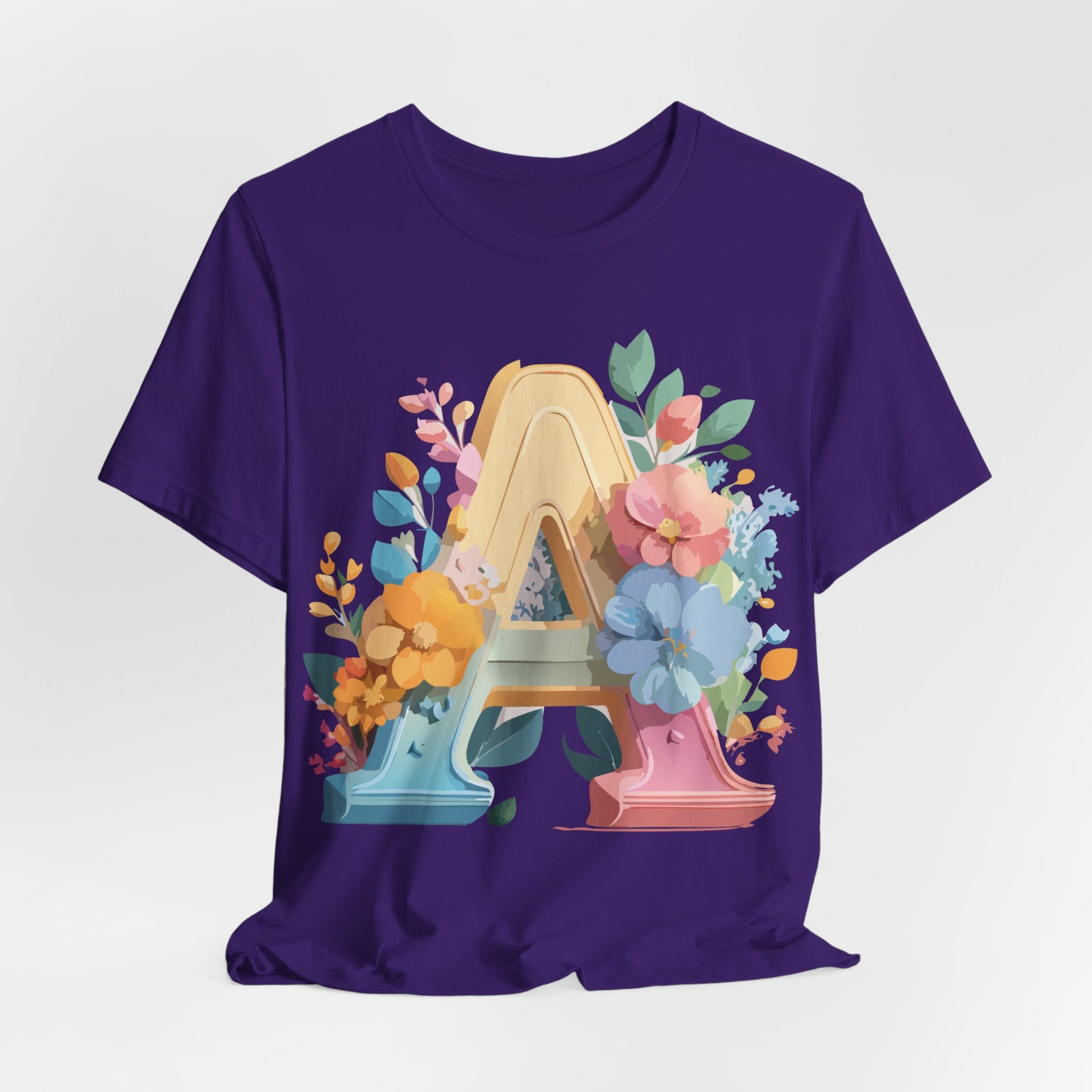 Natural Cotton Tee Shirt - Letters Collection - A Printify