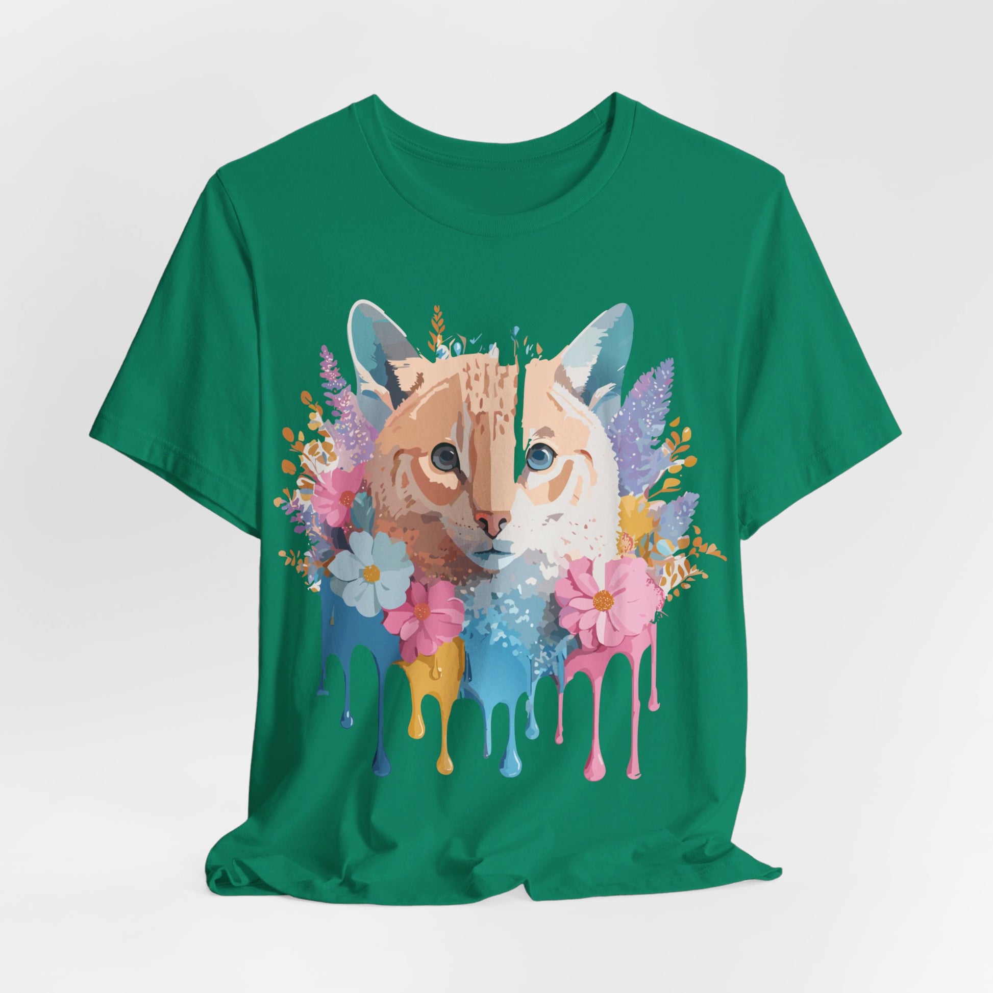 Natural Cotton Tee Shirt with Cat Printify