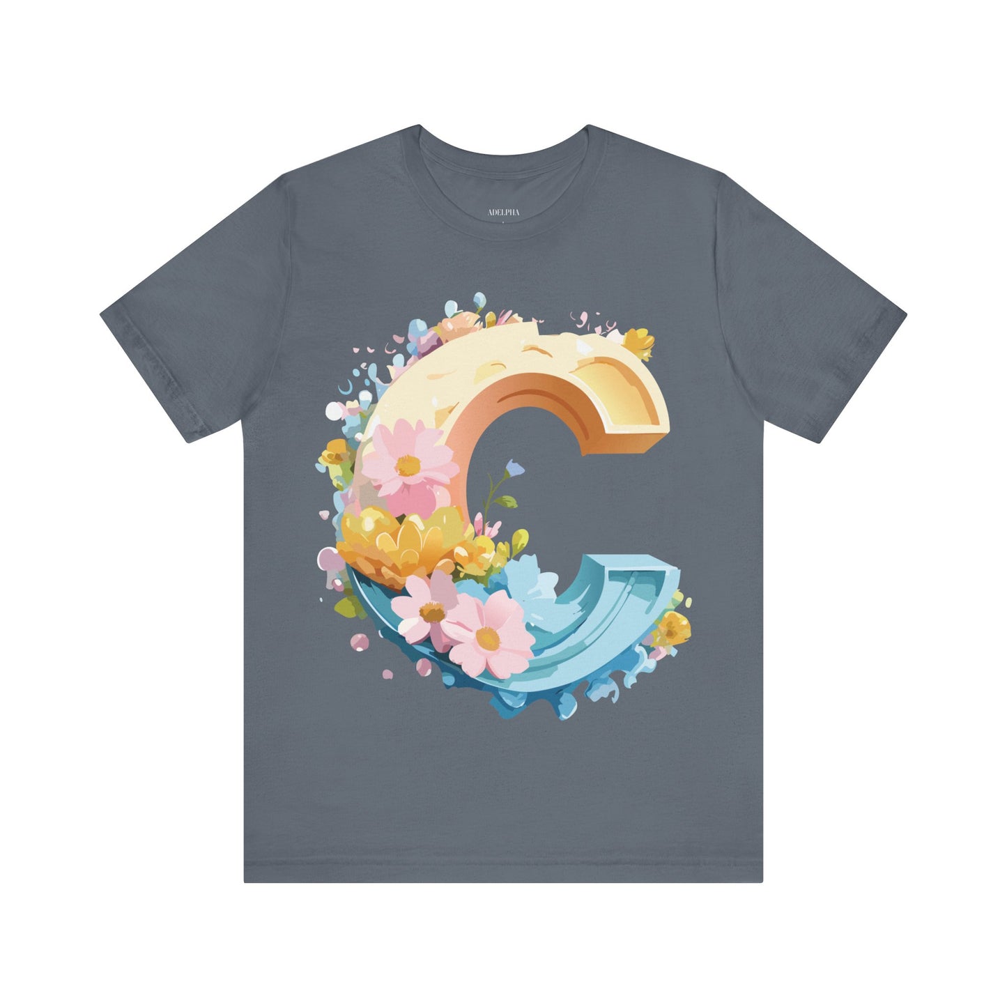 Natural Cotton Tee Shirt - Letters Collection - C Printify