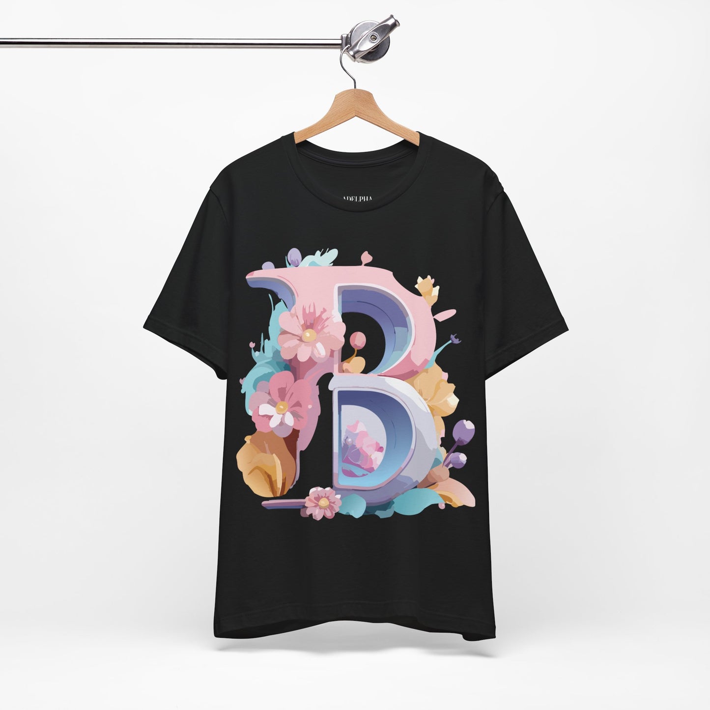 Natural Cotton Tee Shirt - Letters Collection - B Printify