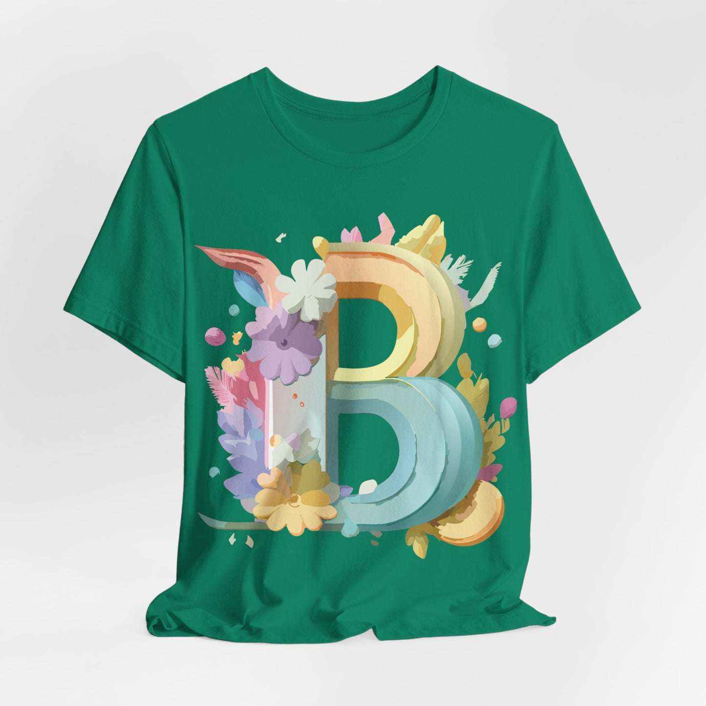 Natural Cotton Tee Shirt - Letters Collection - B Printify