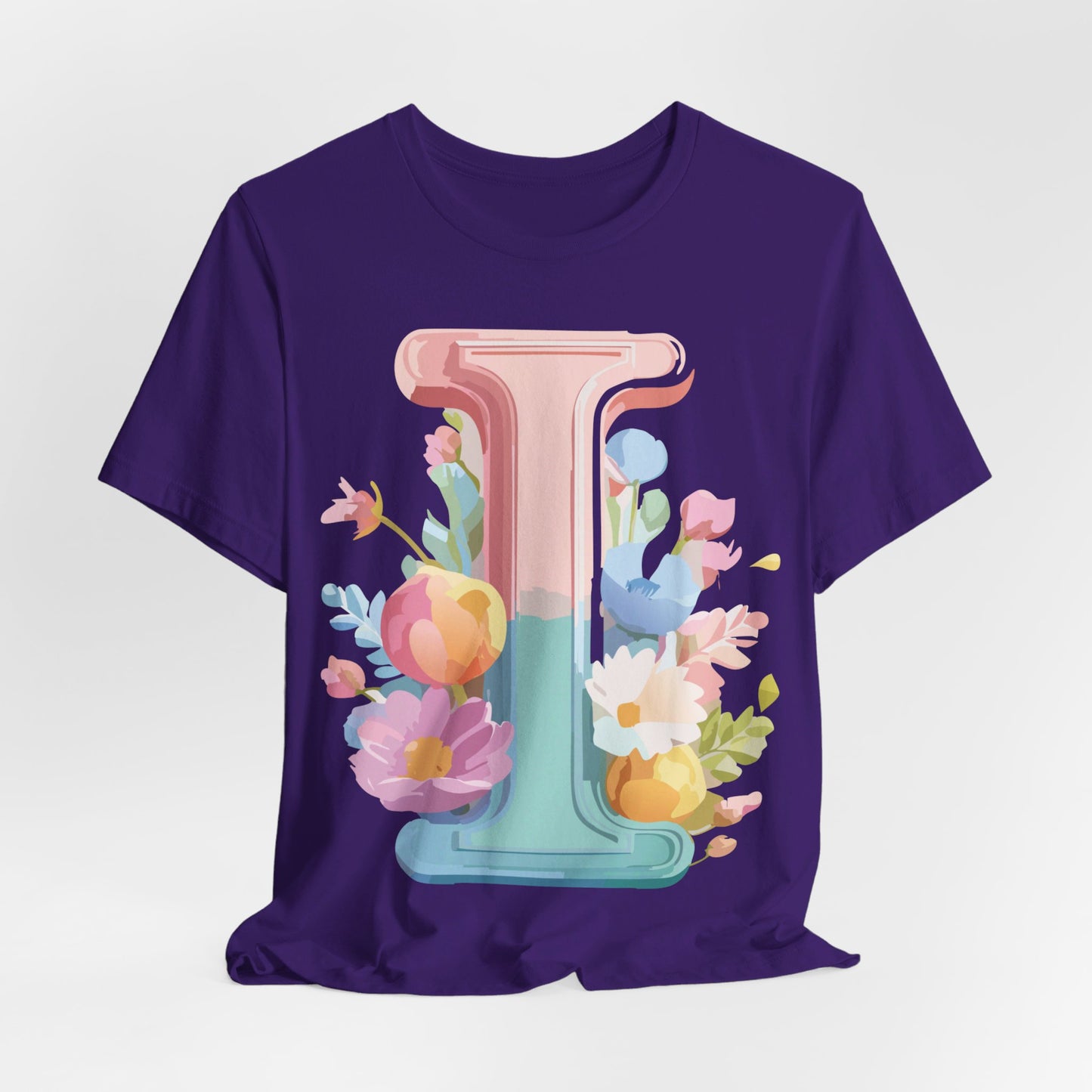 Natural Cotton Tee Shirt - Letters Collection - I Printify
