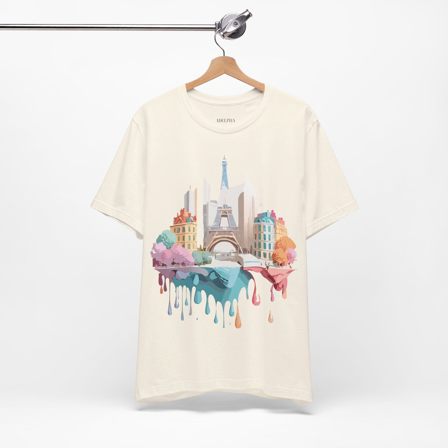 Natural Cotton Tee Shirt - Beautiful Places Collection - Paris Printify