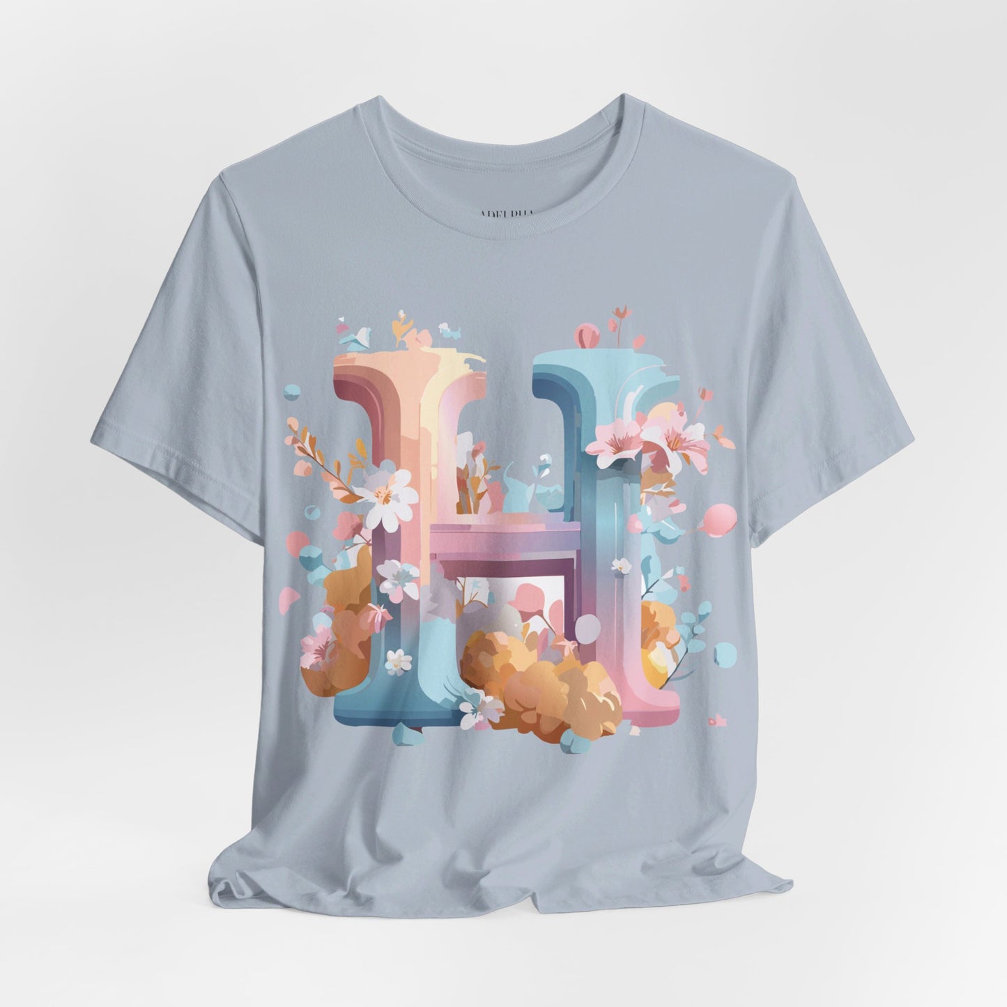 Natural Cotton Tee Shirt - Letters Collection - H Printify