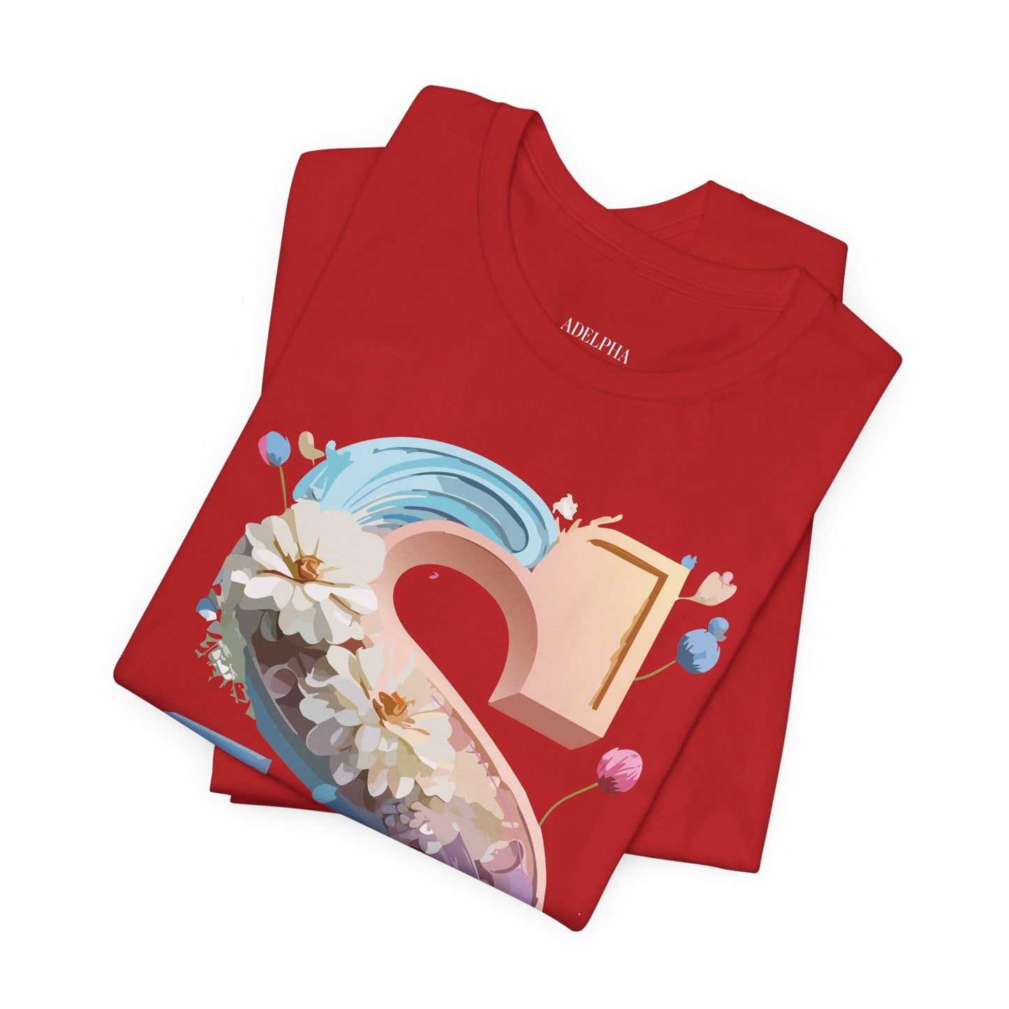 Natural Cotton Tee Shirt - Letters Collection - S Printify