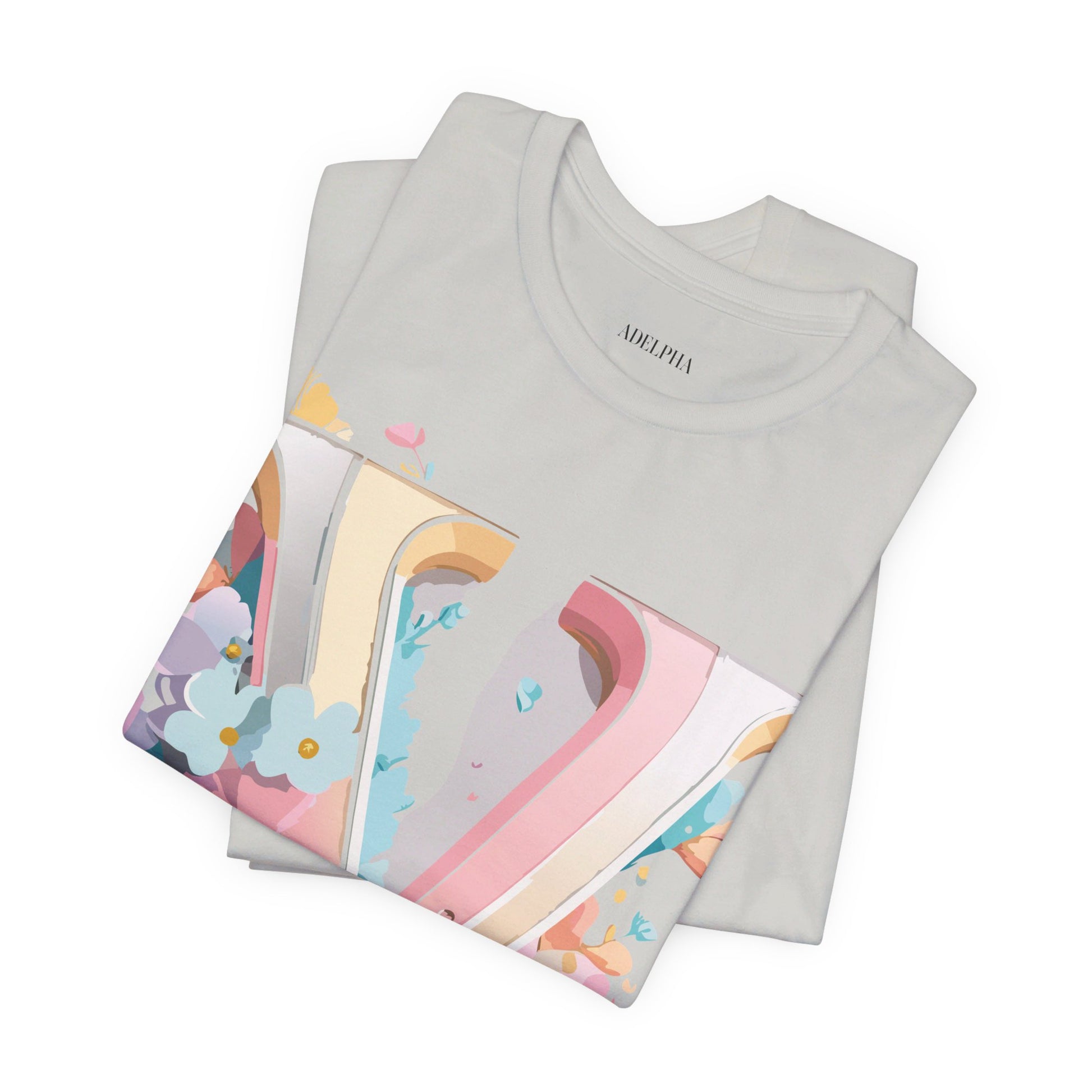 Natural Cotton Tee Shirt - Letters Collection - V Printify