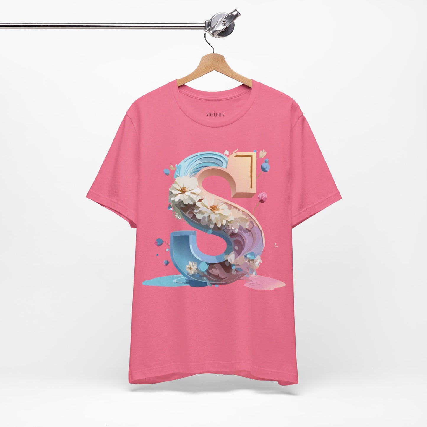 Natural Cotton Tee Shirt - Letters Collection - S Printify