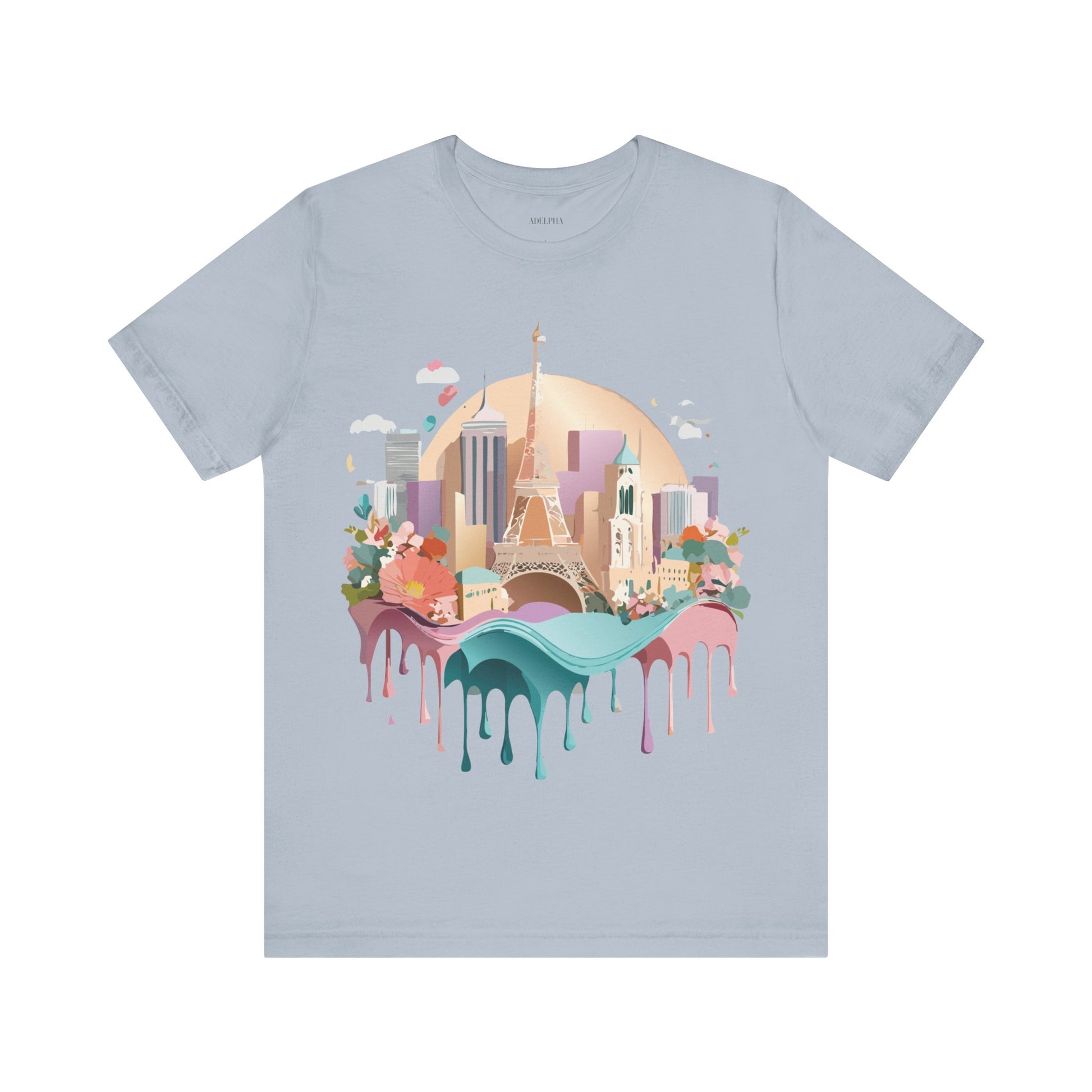 Natural Cotton Tee Shirt - Beautiful Places Collection - Paris Printify