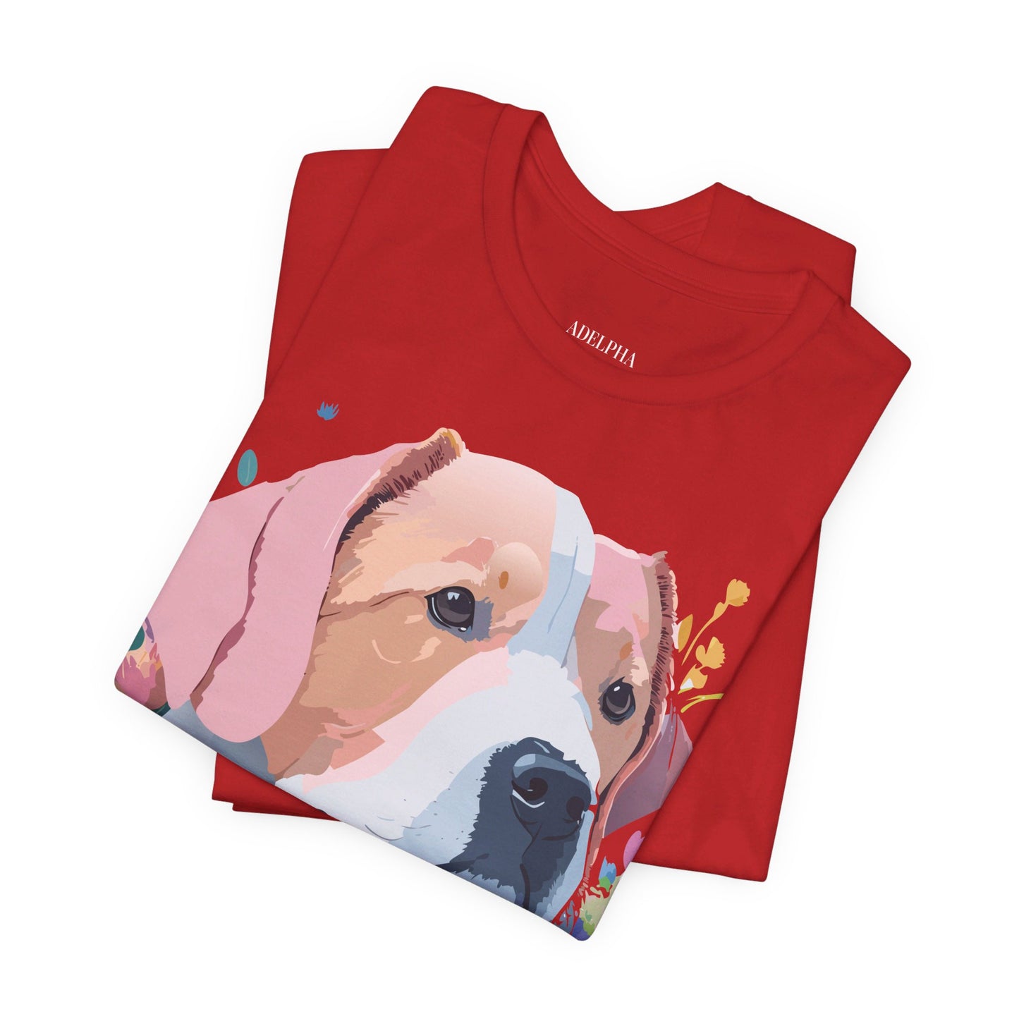 Natural Cotton Tee Shirt with Dog Printify