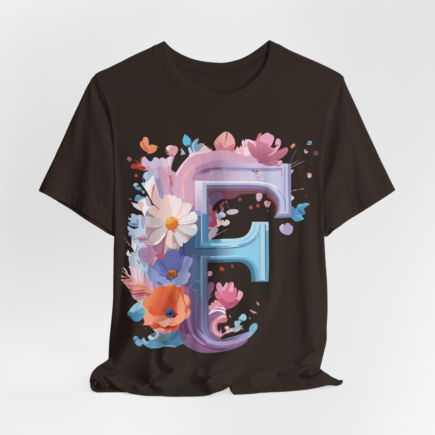 Natural Cotton Tee Shirt - Letters Collection - F Printify
