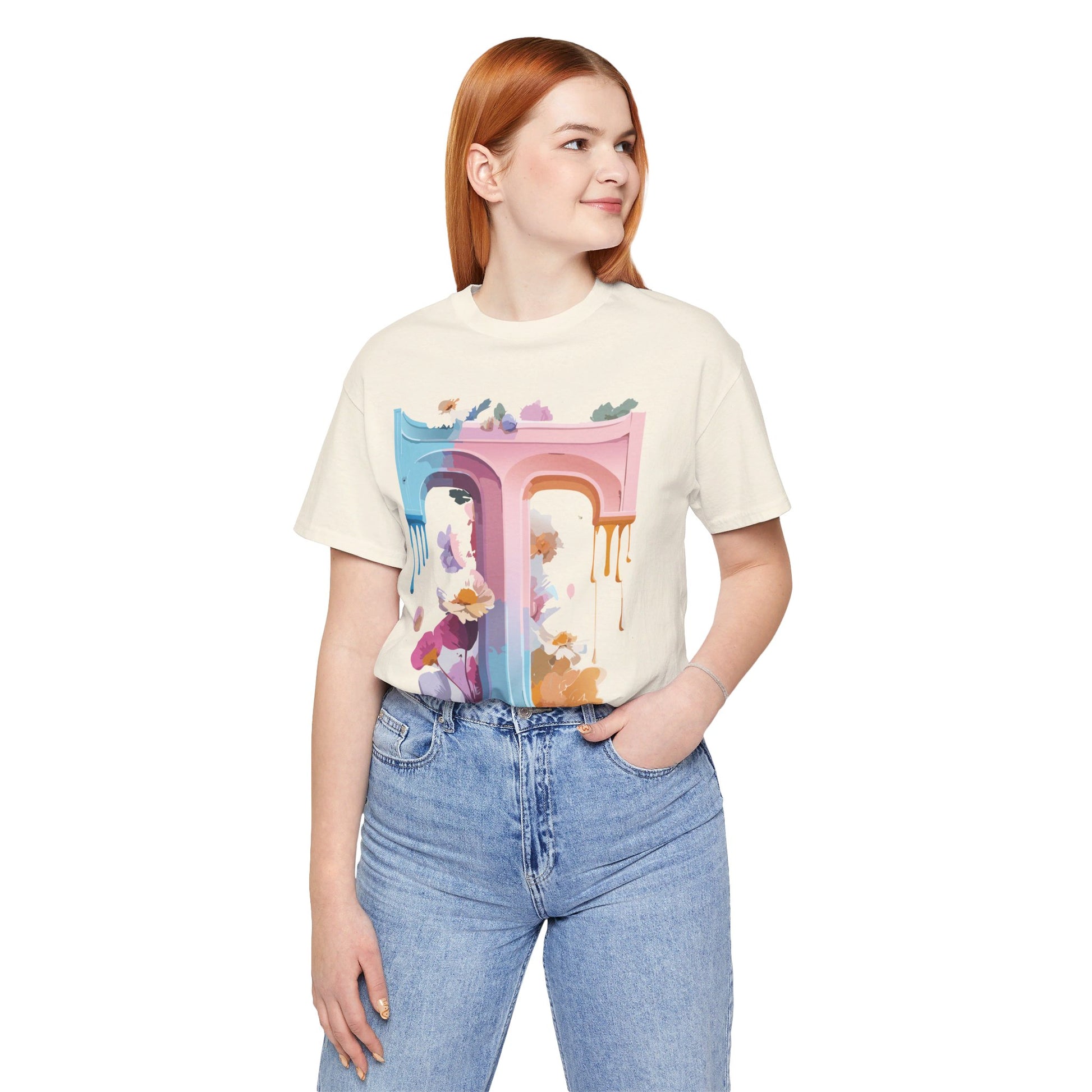 Natural Cotton Tee Shirt - Letters Collection - T Printify