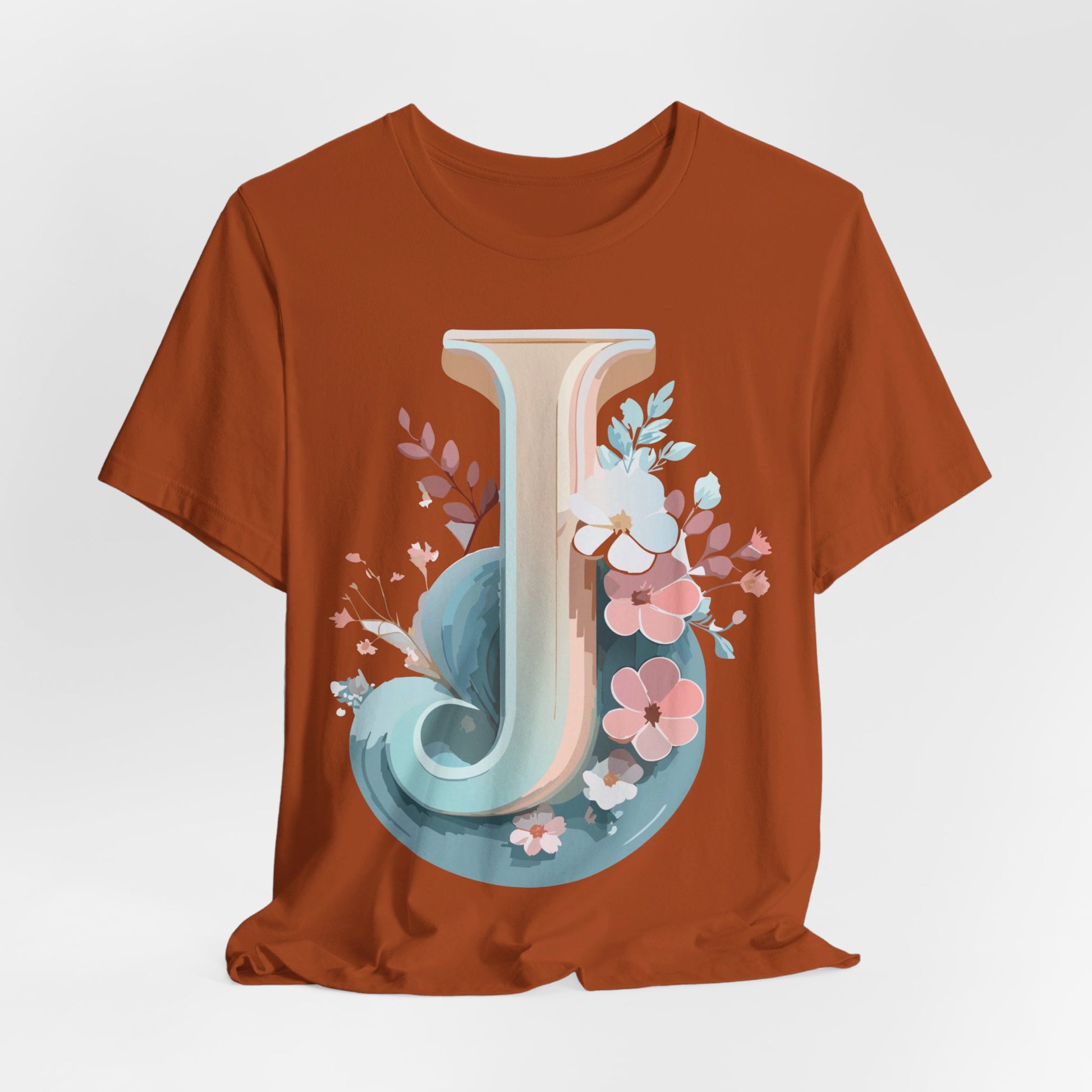 Natural Cotton Tee Shirt - Letters Collection - J Printify