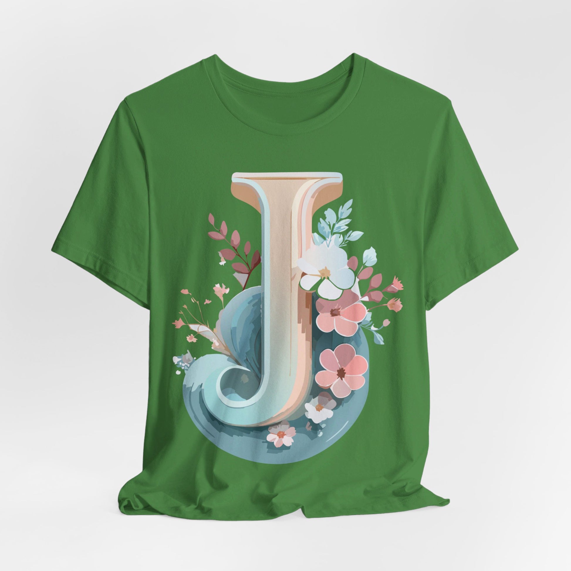 Natural Cotton Tee Shirt - Letters Collection - J Printify