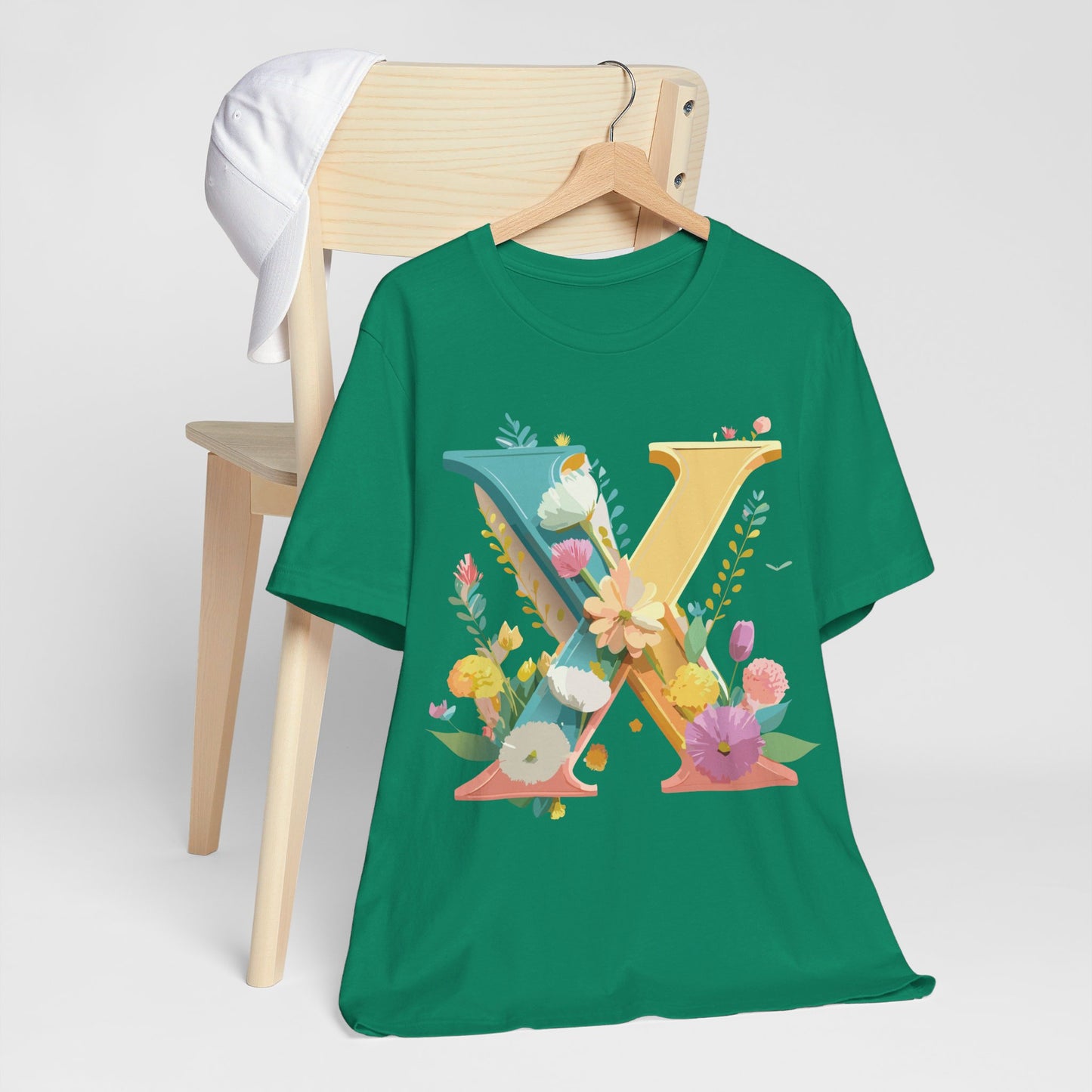 Natural Cotton Tee Shirt - Letters Collection - X Printify