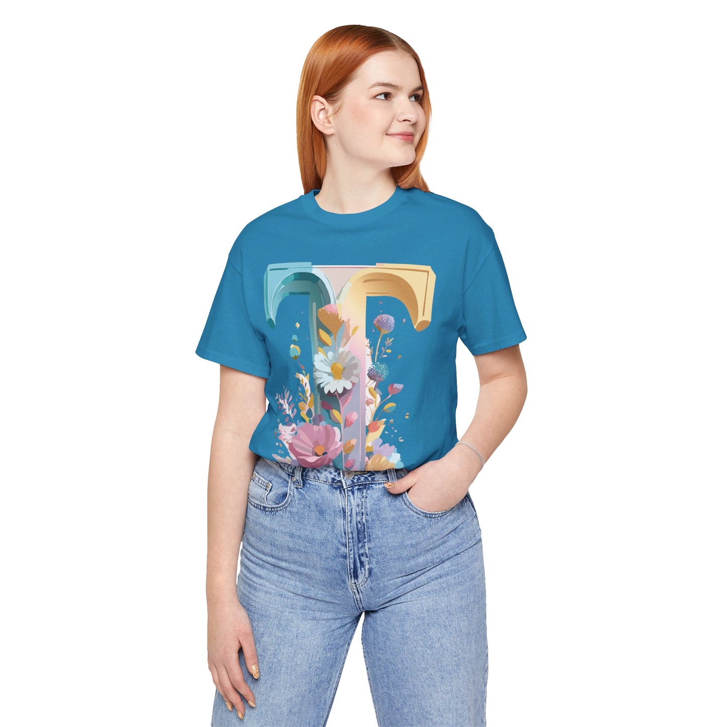 Natural Cotton Tee Shirt - Letters Collection - T Printify