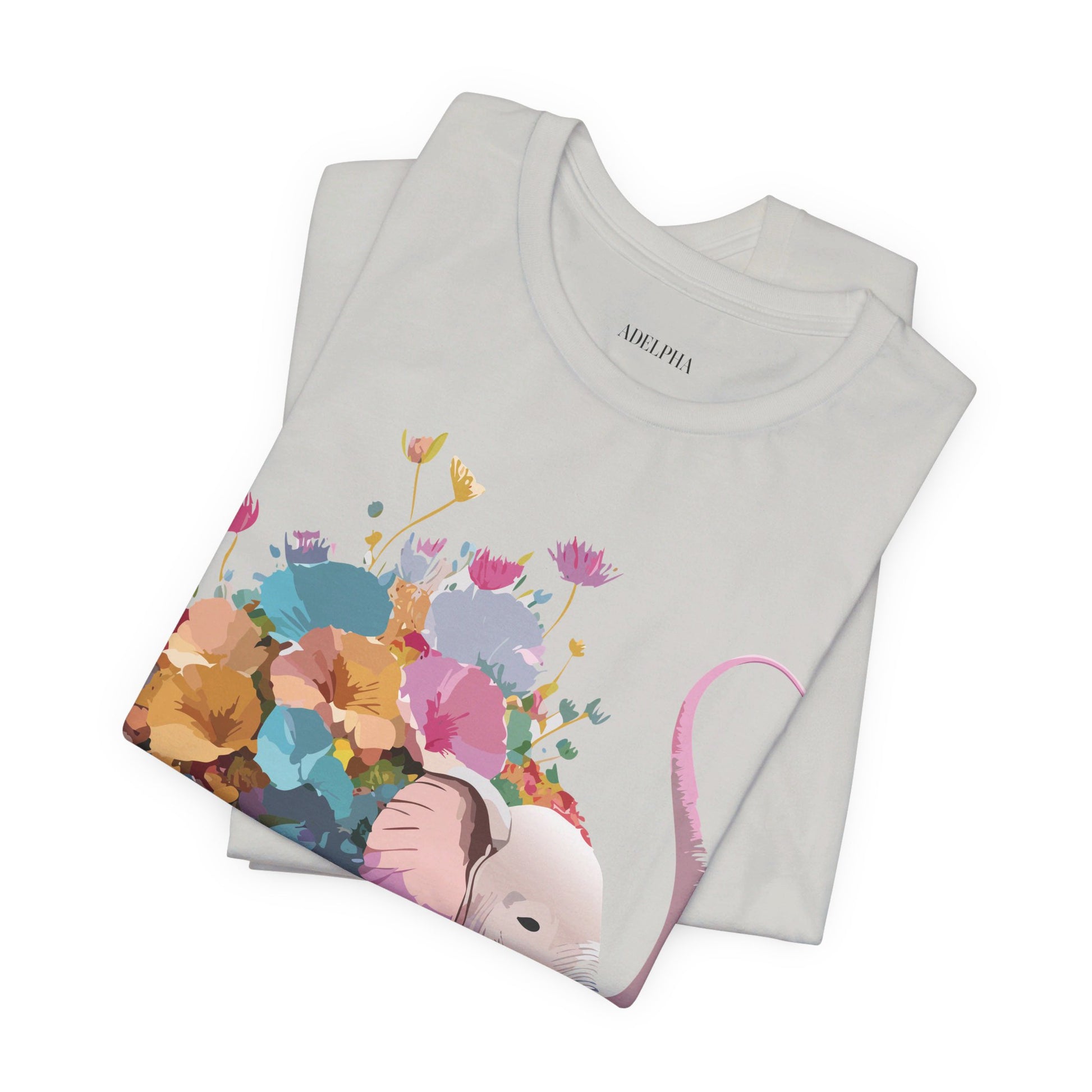 Natural Cotton Tee Shirt with Elephant Printify