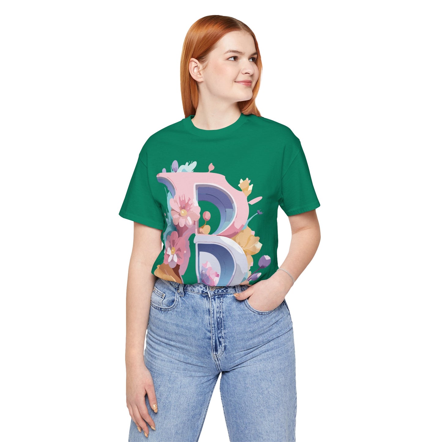 Natural Cotton Tee Shirt - Letters Collection - B Printify