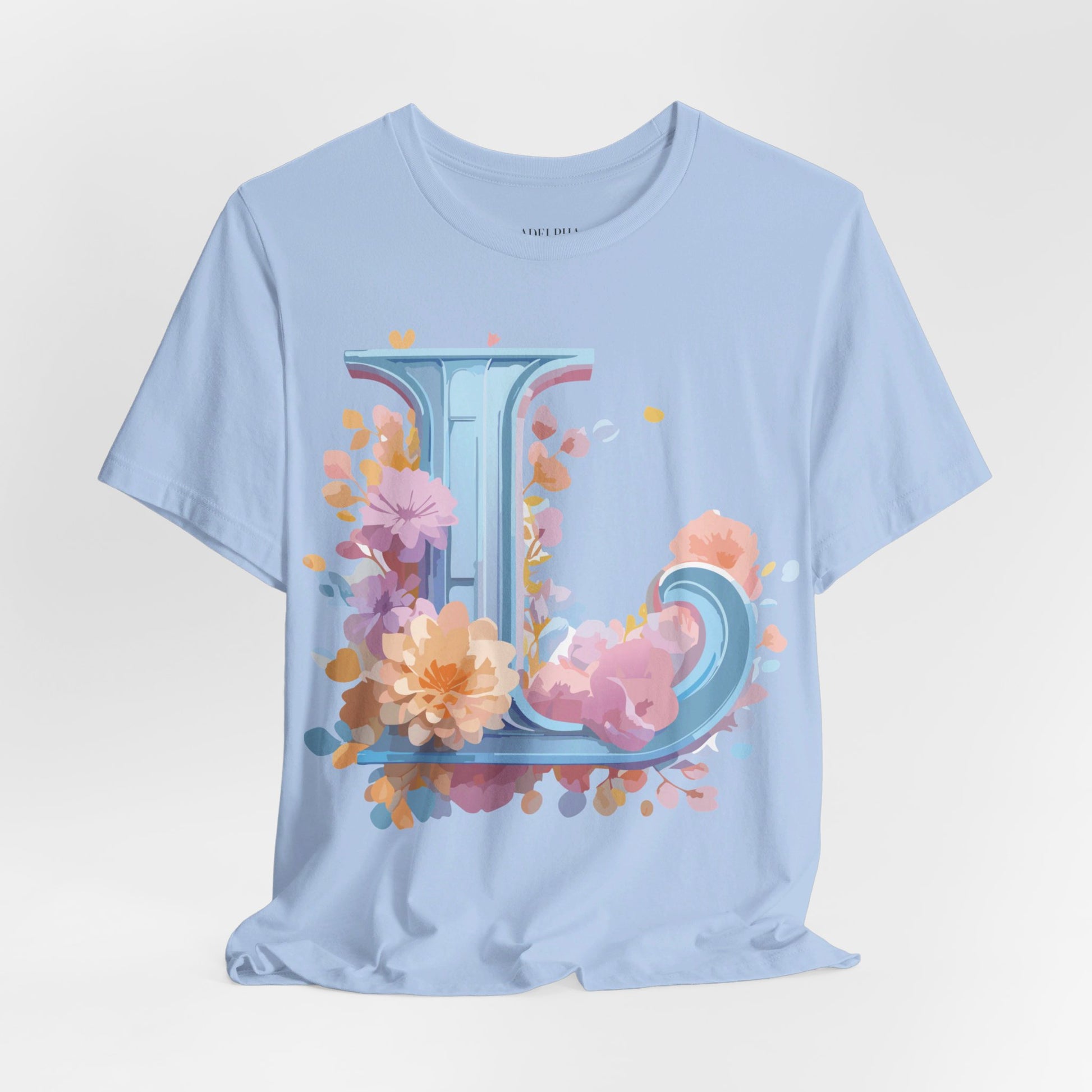 Natural Cotton Tee Shirt - Letters Collection - L Printify