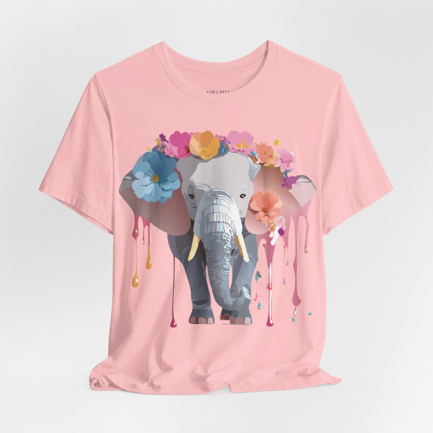 Natural Cotton Tee Shirt with Elephant Printify