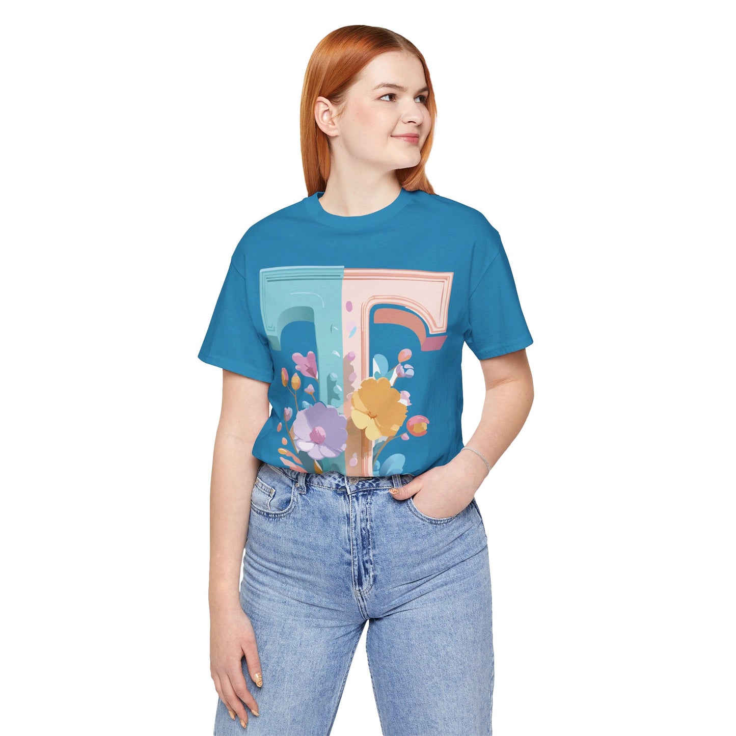 Natural Cotton Tee Shirt - Letters Collection - T Printify