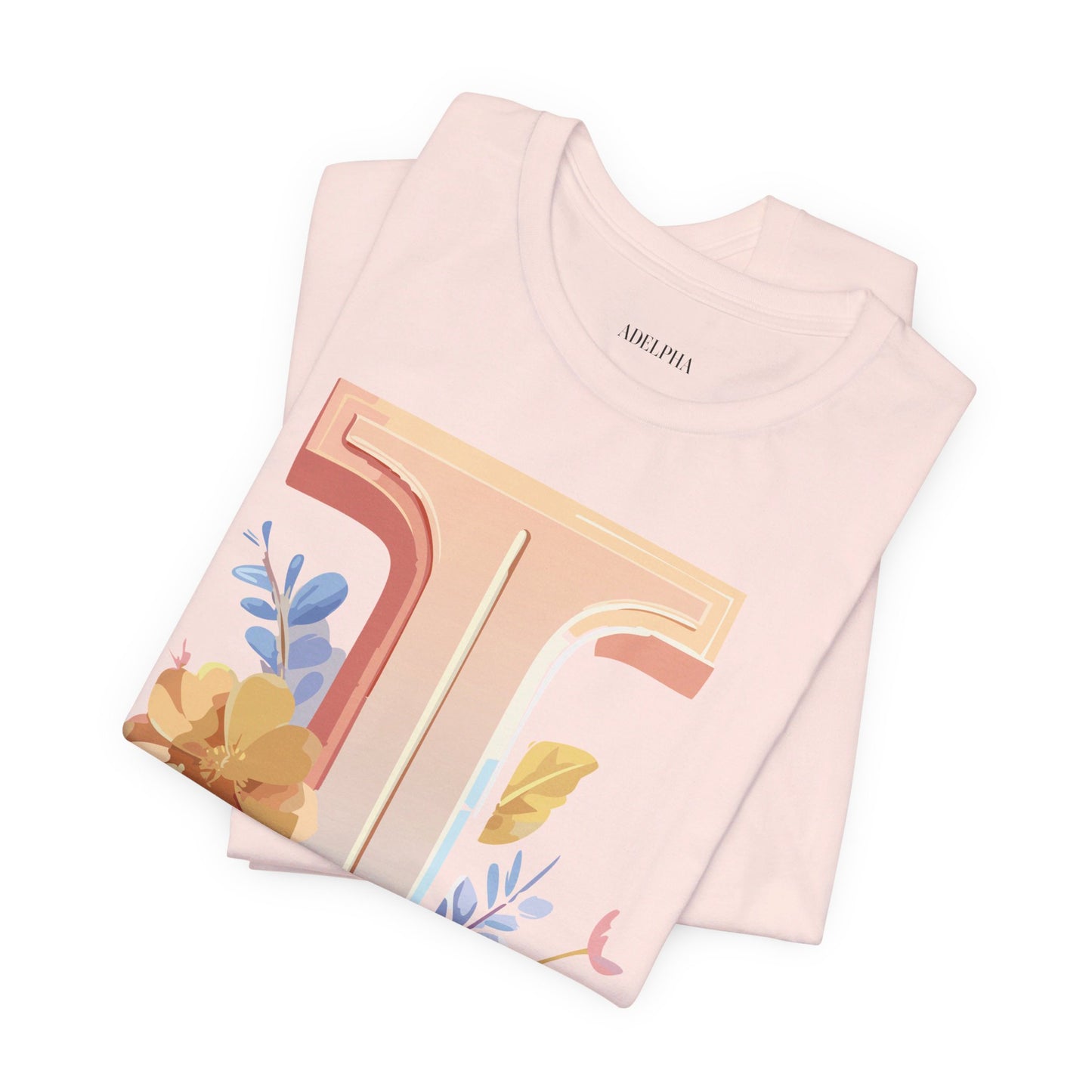 Natural Cotton Tee Shirt - Letters Collection - I Printify