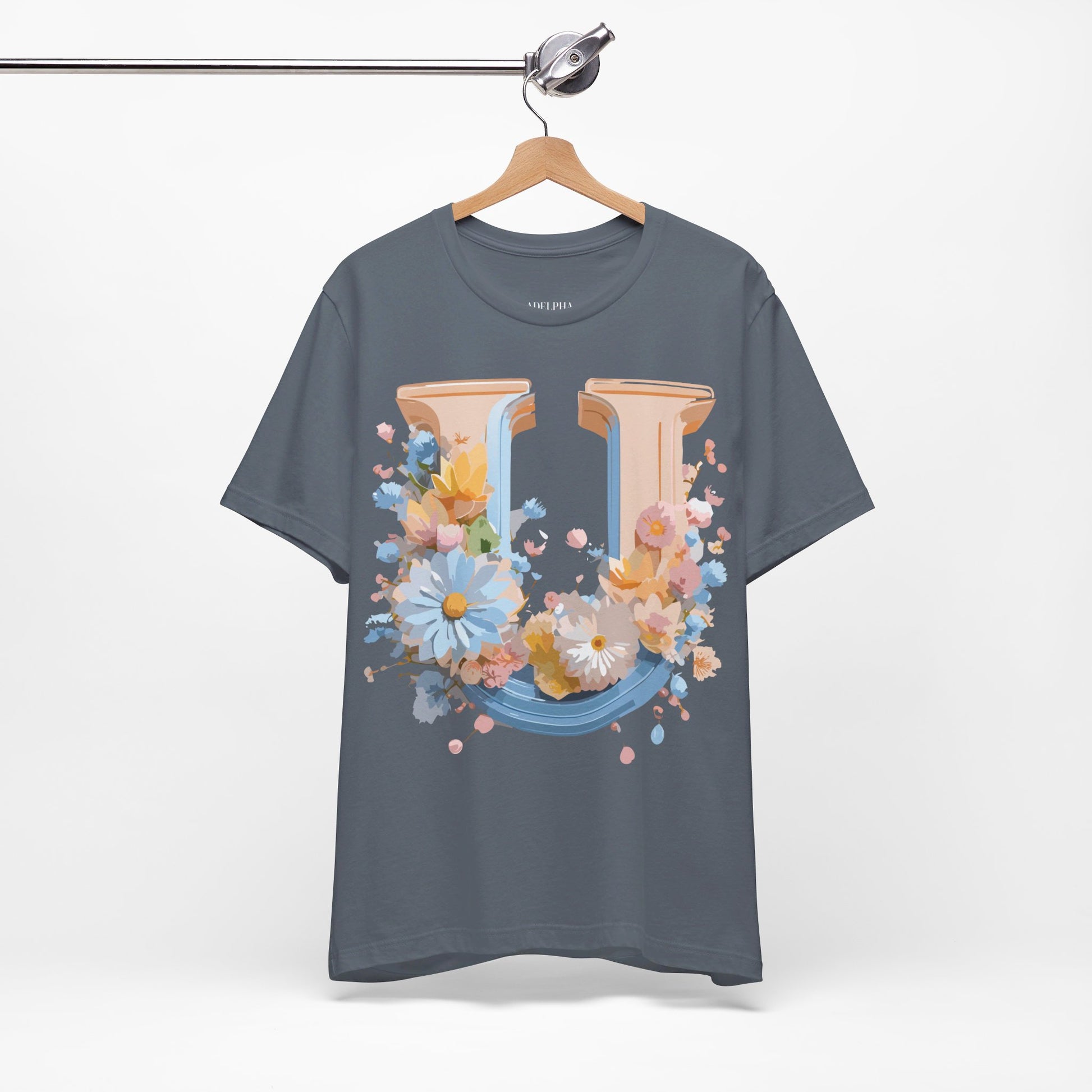 Natural Cotton Tee Shirt - Letters Collection - U Printify