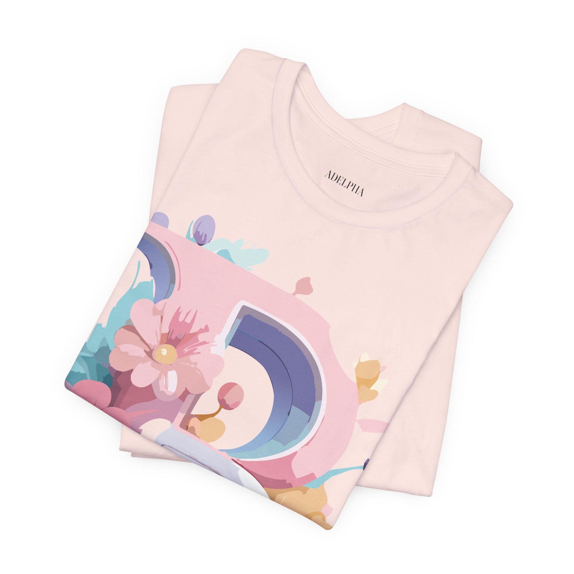 Natural Cotton Tee Shirt - Letters Collection - B Printify