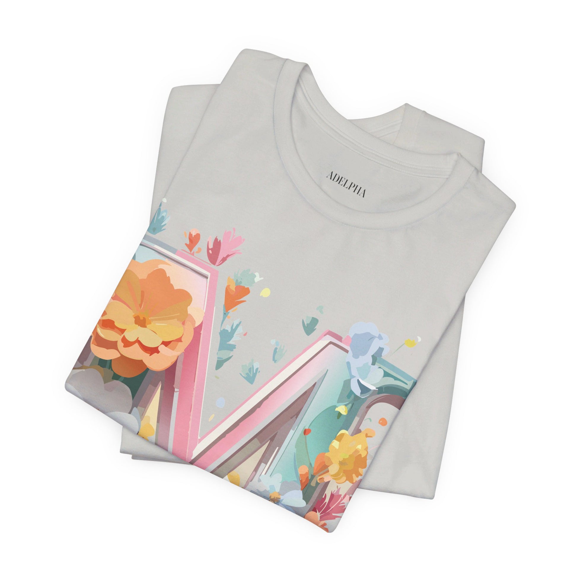 Natural Cotton Tee Shirt - Letters Collection - M Printify