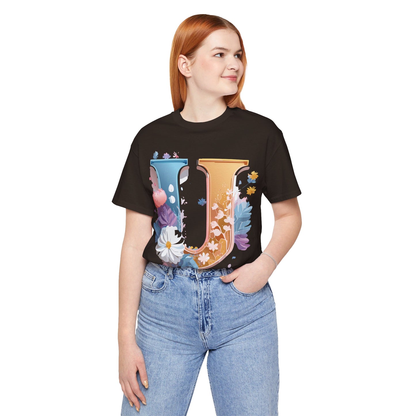 Natural Cotton Tee Shirt - Letters Collection - U Printify