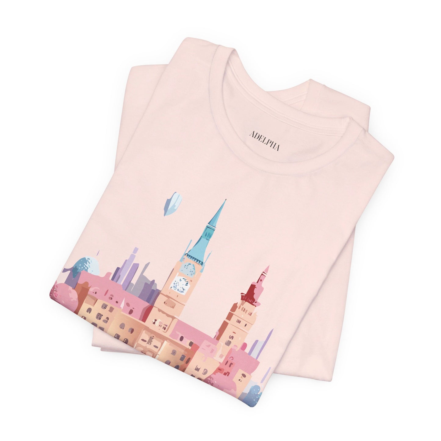Natural Cotton Tee Shirt - Beautiful Places Collection - Prague Printify