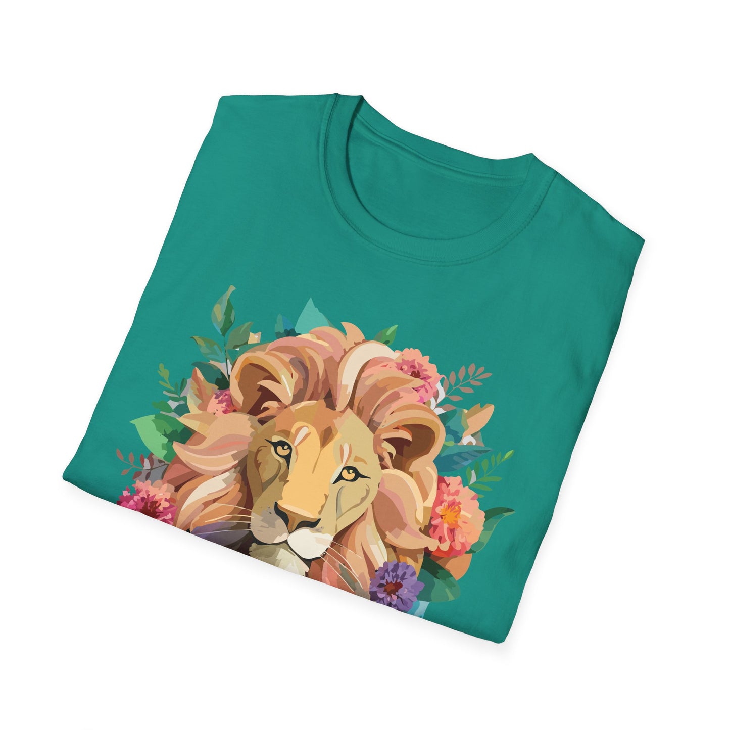 Lion Shirt, Shirt with Lion, Floral Lion Tee, Shirt with Animals
