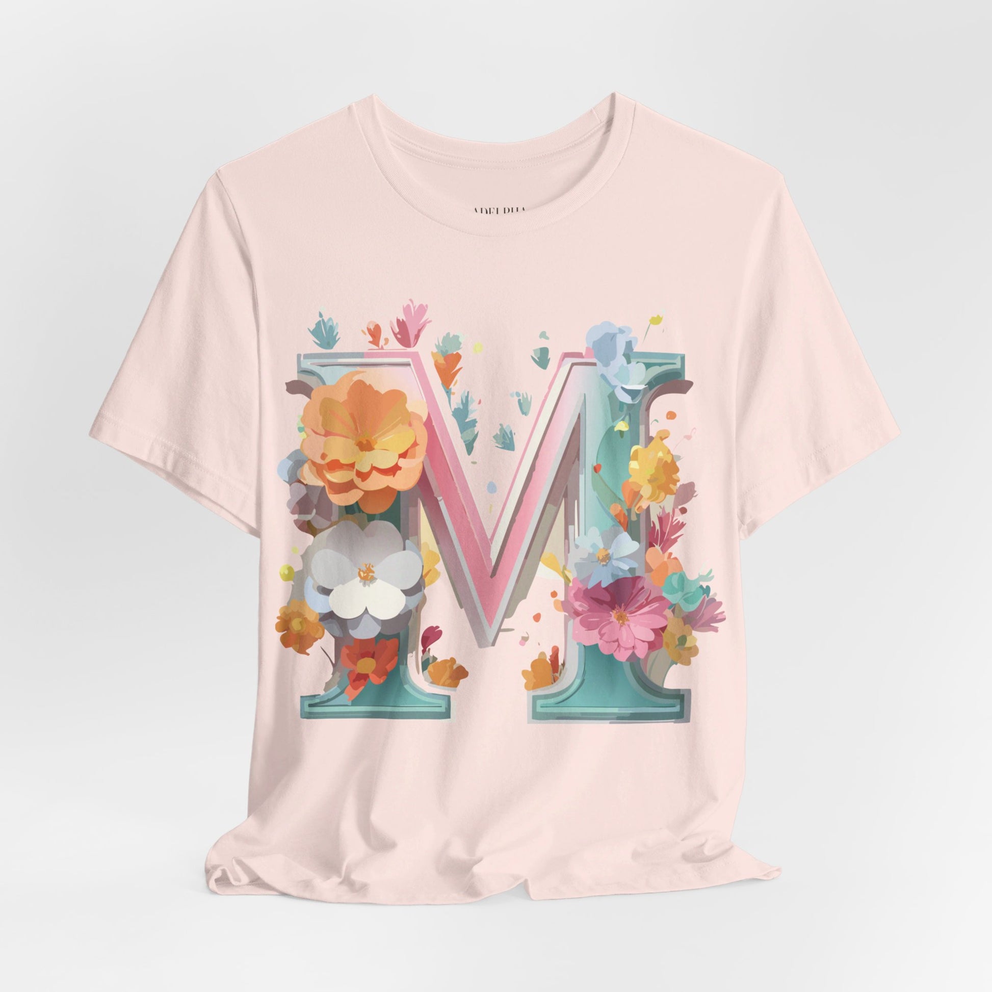 Natural Cotton Tee Shirt - Letters Collection - M Printify