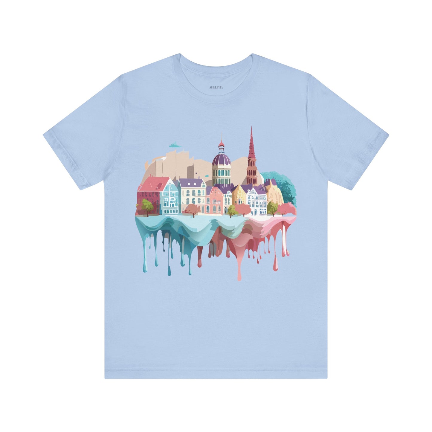 Natural Cotton Tee Shirt - Beautiful Places Collection - Warnemünde and Rostock - Germany Printify