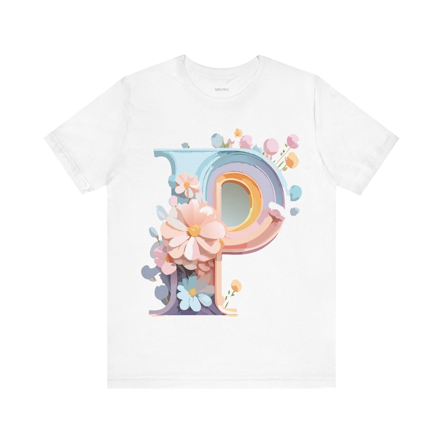 Natural Cotton Tee Shirt - Letters Collection - P Printify