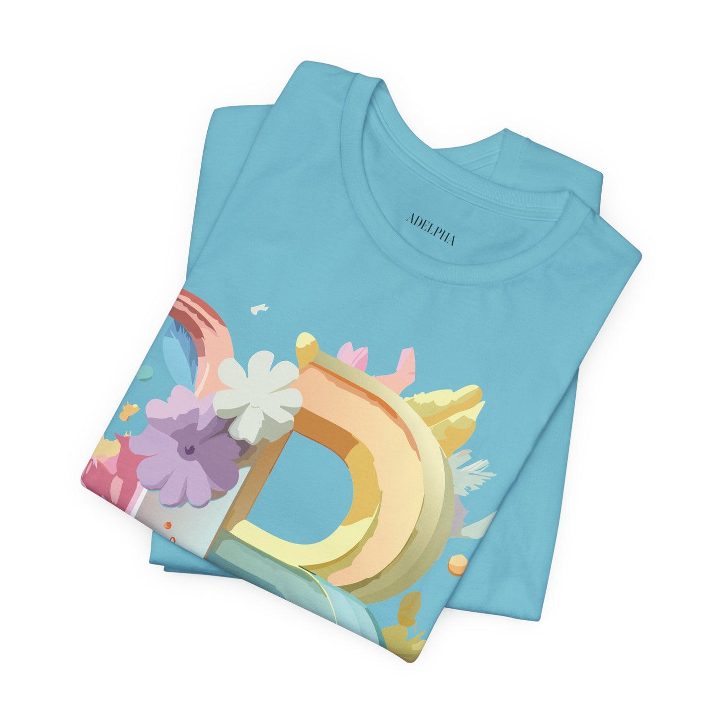 Natural Cotton Tee Shirt - Letters Collection - B Printify