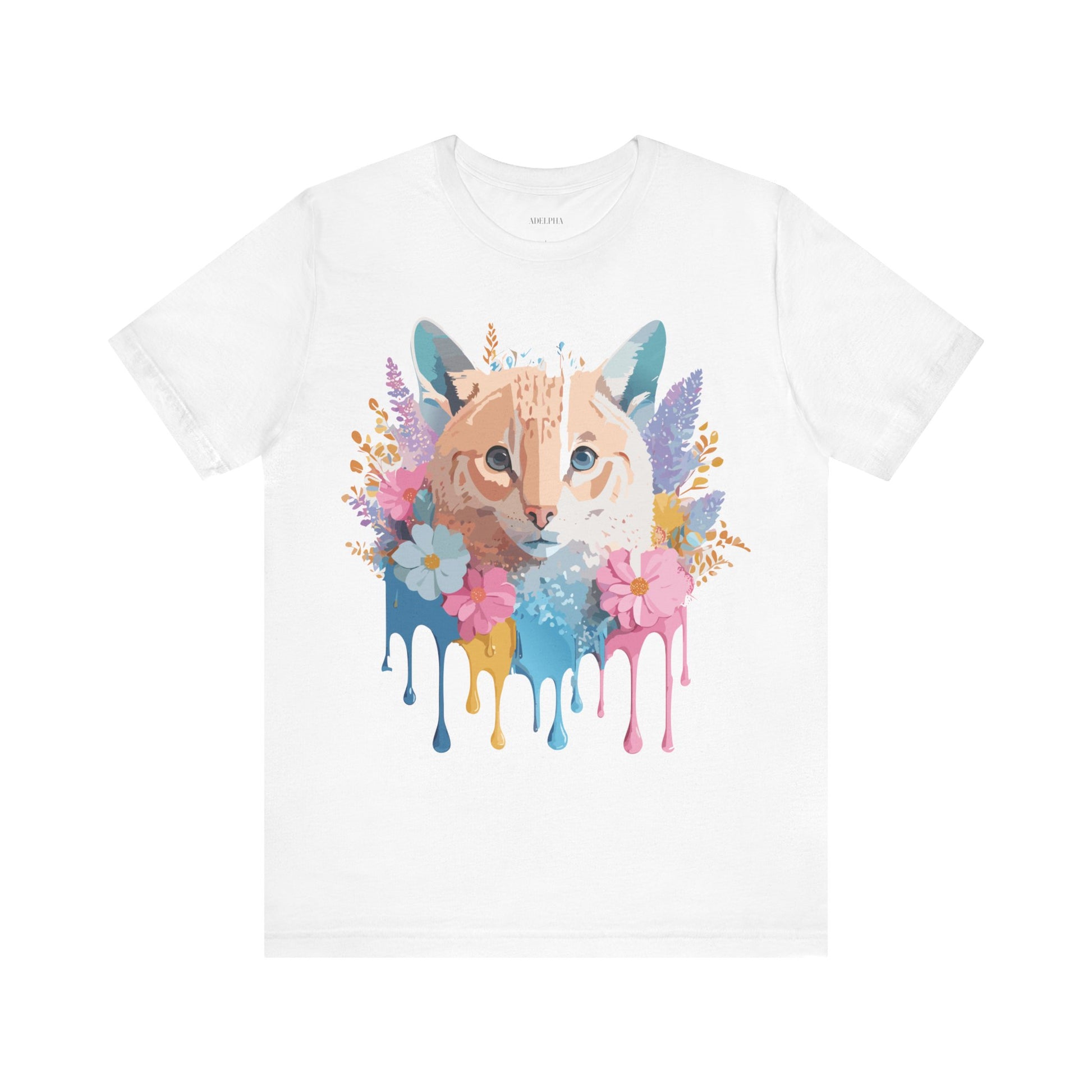 Natural Cotton Tee Shirt with Cat Printify
